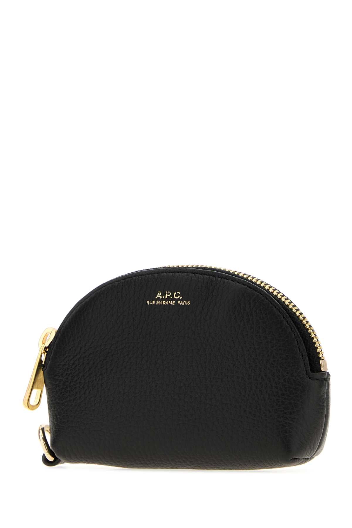 A.P.C. Women Black Leather Monnaie Card Holder A.P.C.
