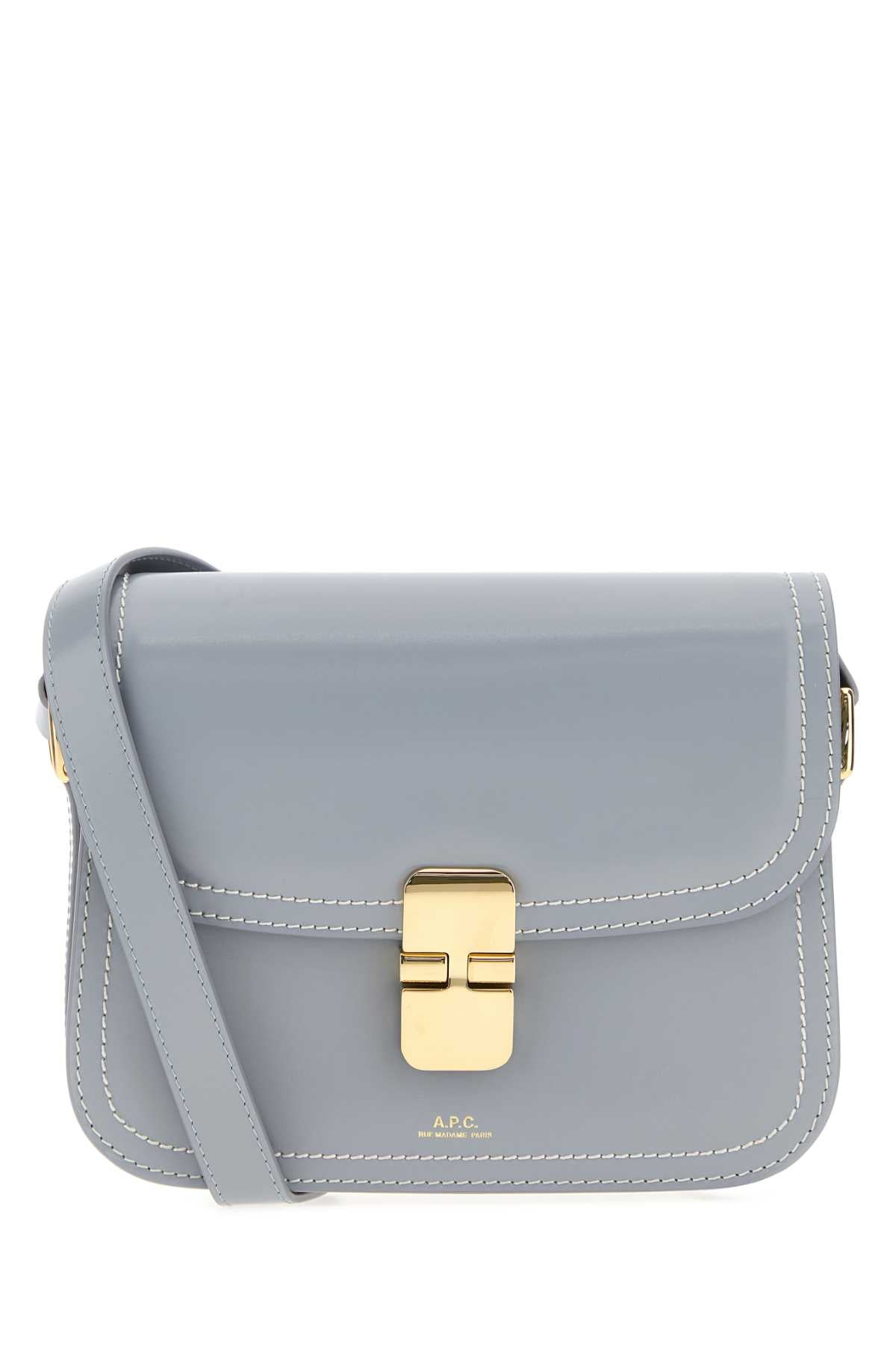A.P.C. Women Powder Light-Blue Leather Small Grace Crossbody Bag A.P.C.