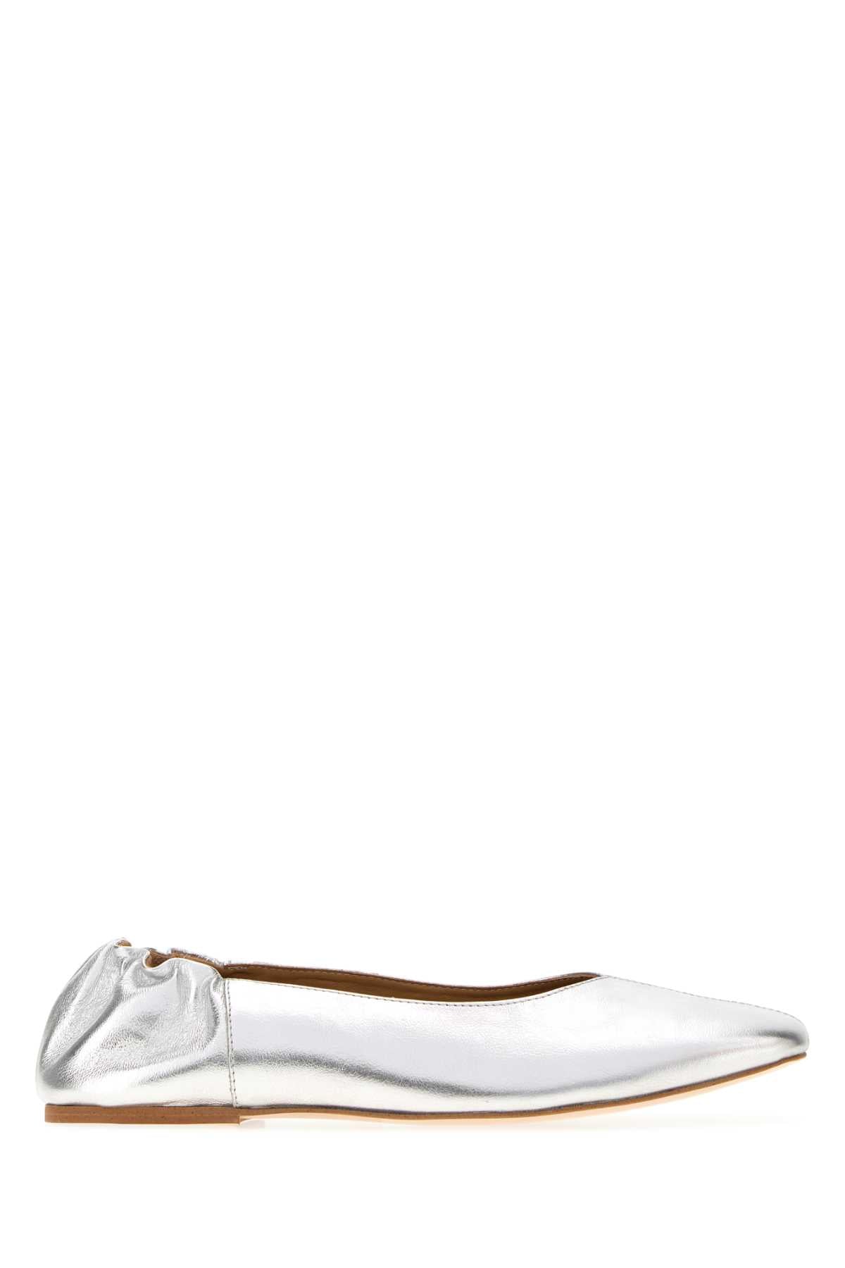 A.P.C. Women Silver Leather Juliet Ballerinas A.P.C.