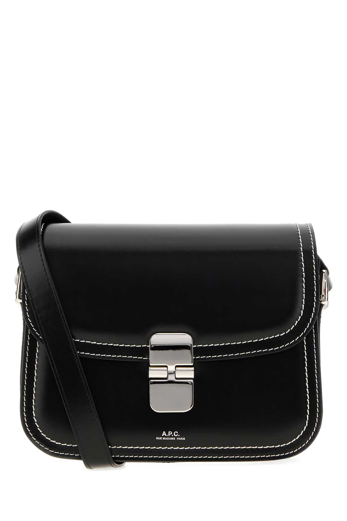 A.P.C. Women Black Leather Small Grace Shoulder Bag A.P.C.