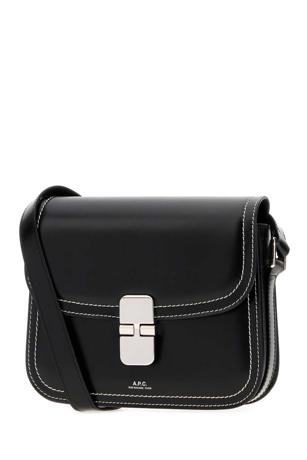 A.P.C. Women Black Leather Small Grace Shoulder Bag A.P.C.