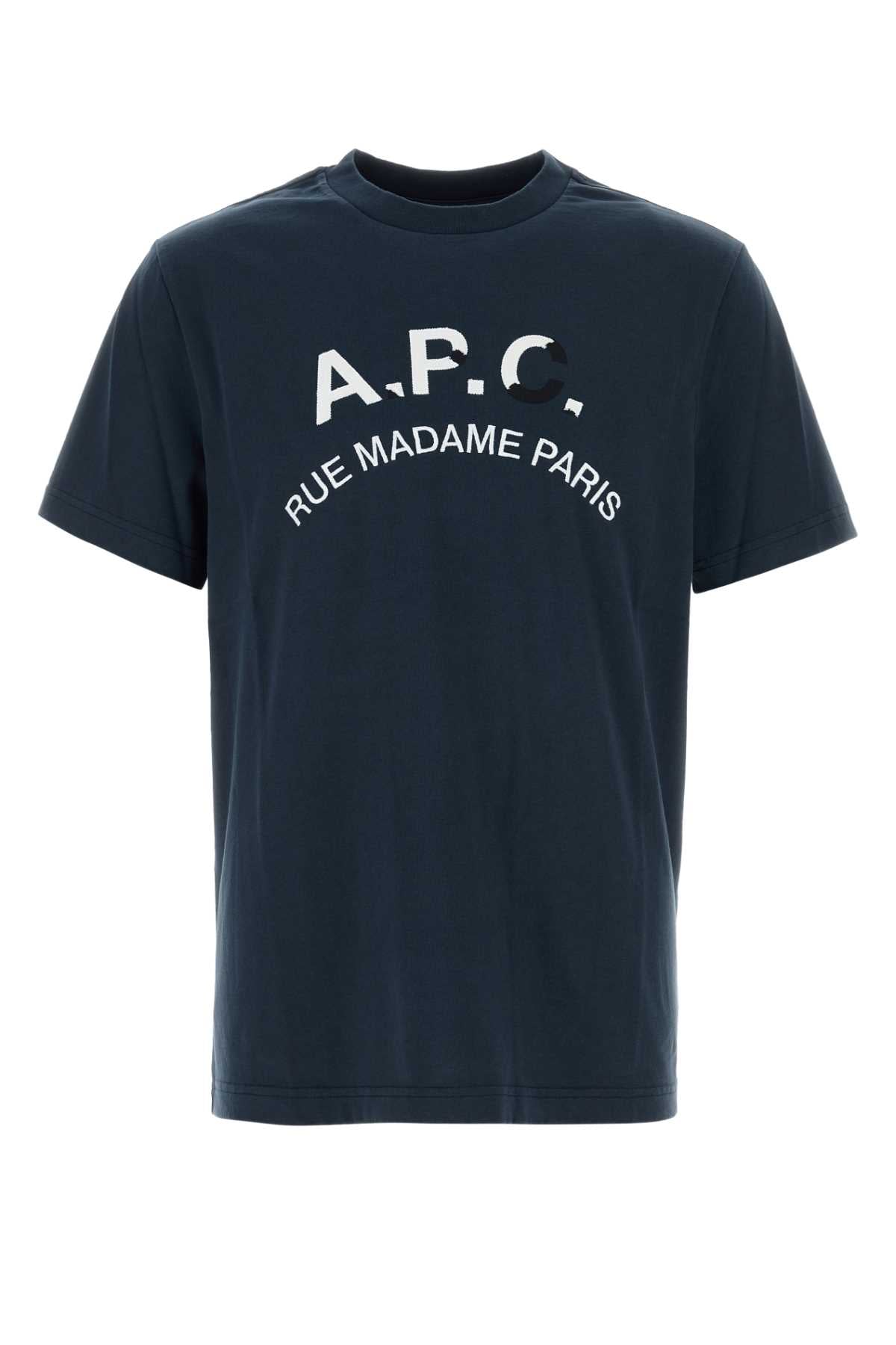 A.P.C. Men Navy Blue Cotton T-Shirt A.P.C.