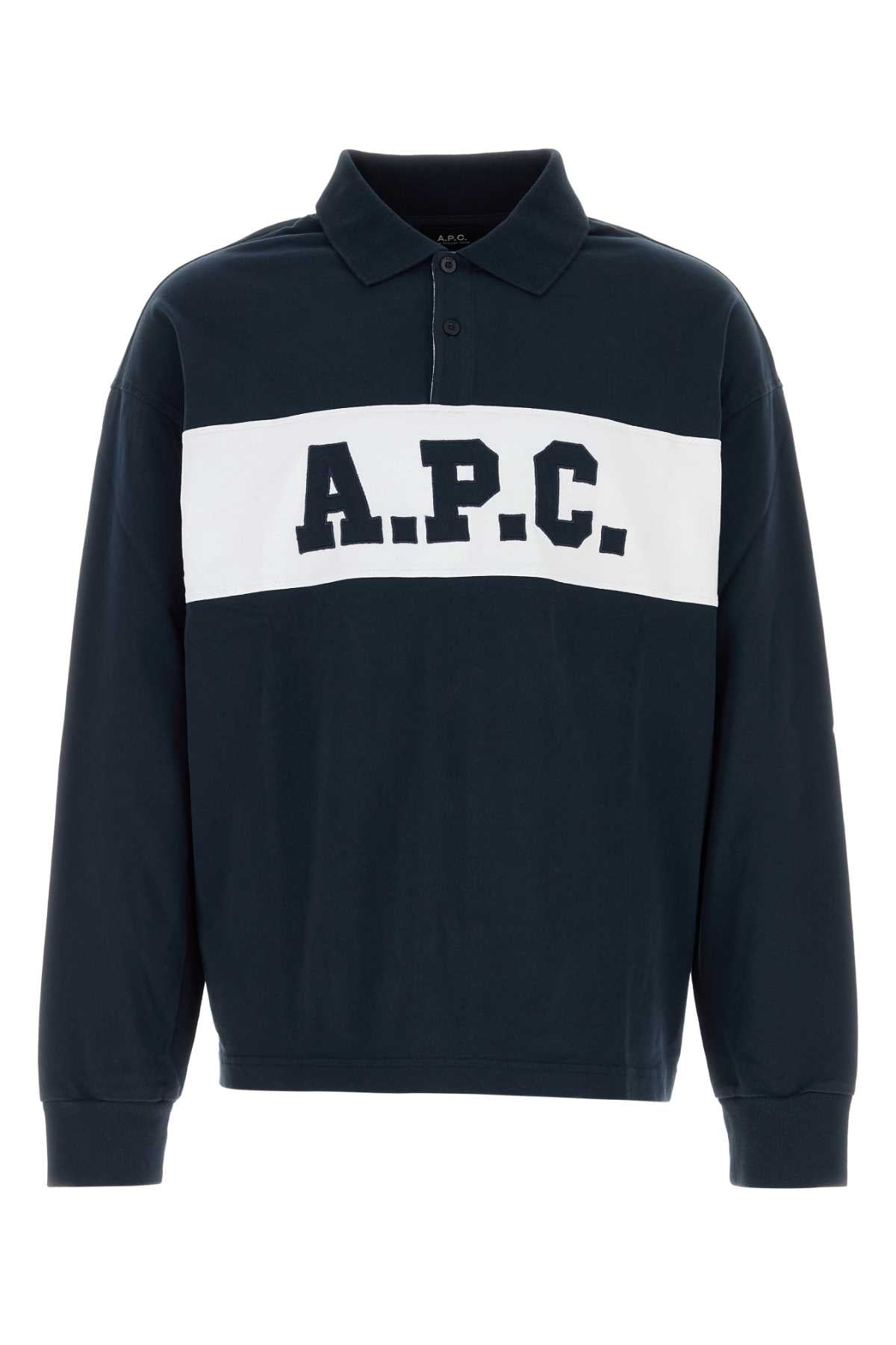 A.P.C. Men Navy Blue Cotton Oversize Alexis Polo Shirt A.P.C.
