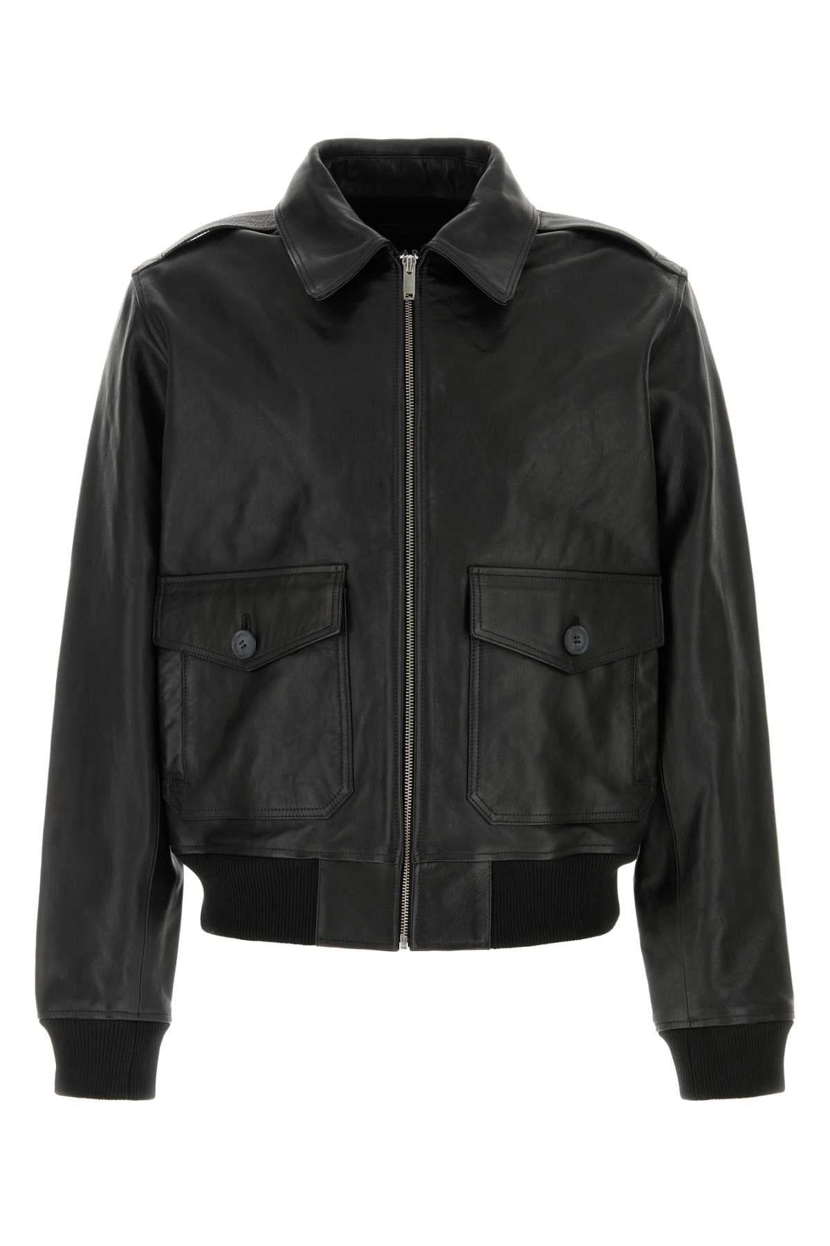 A.P.C. Men Black Leather Gael Jacket A.P.C.