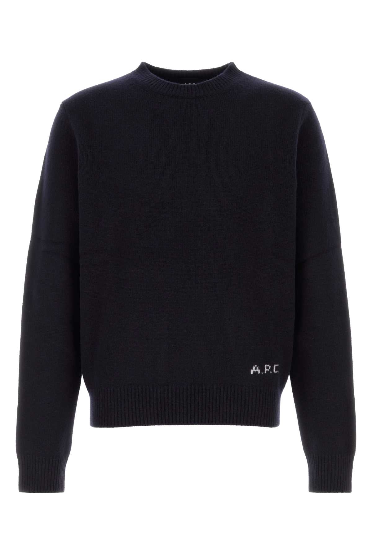 A.P.C. Men Midnight Blue Wool Edmond Sweater A.P.C.