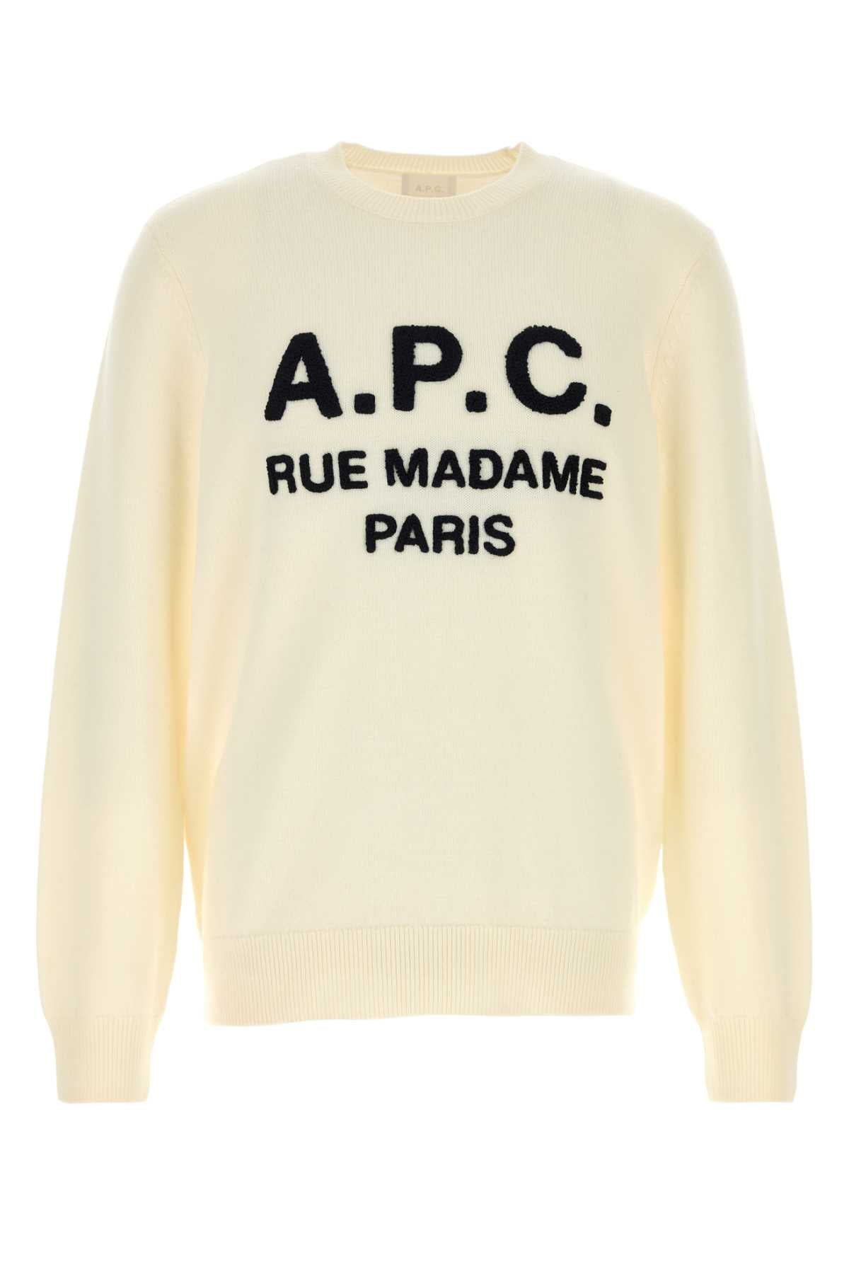 A.P.C. Men Cream Wool Maurice Sweater A.P.C.
