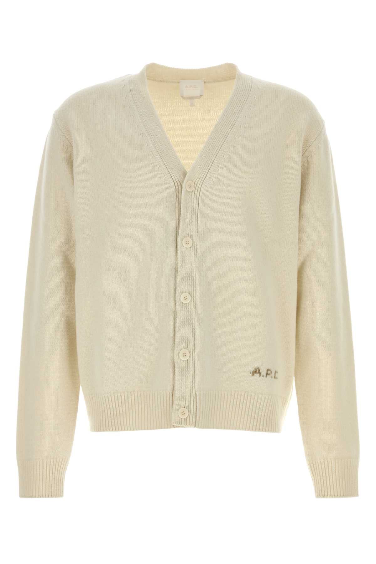 A.P.C. Men Ivory Wool Kevin Cardigan A.P.C.
