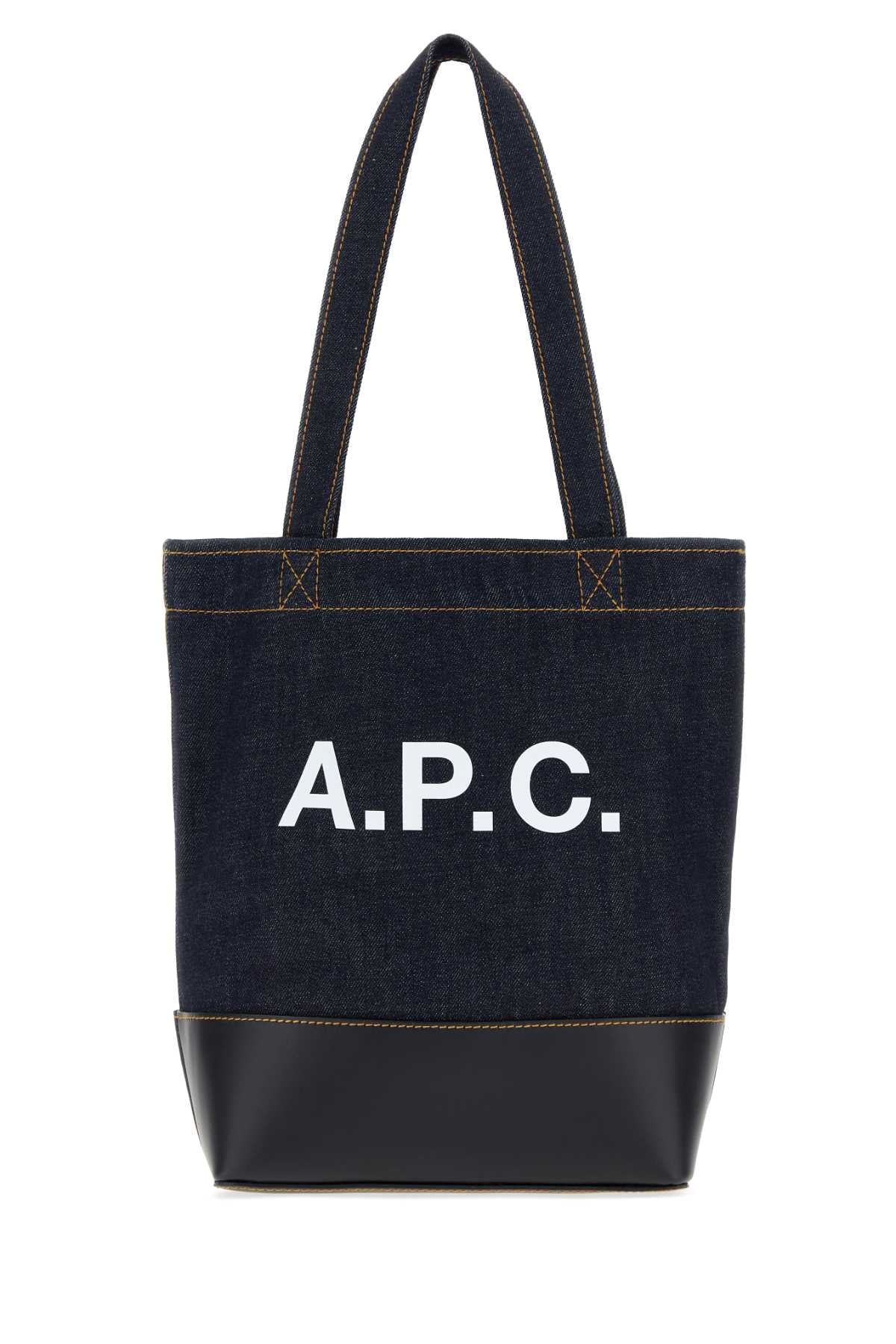 A.P.C. Unisex Dark Blue Denim And Leather Axelle Shopping Bag A.P.C.