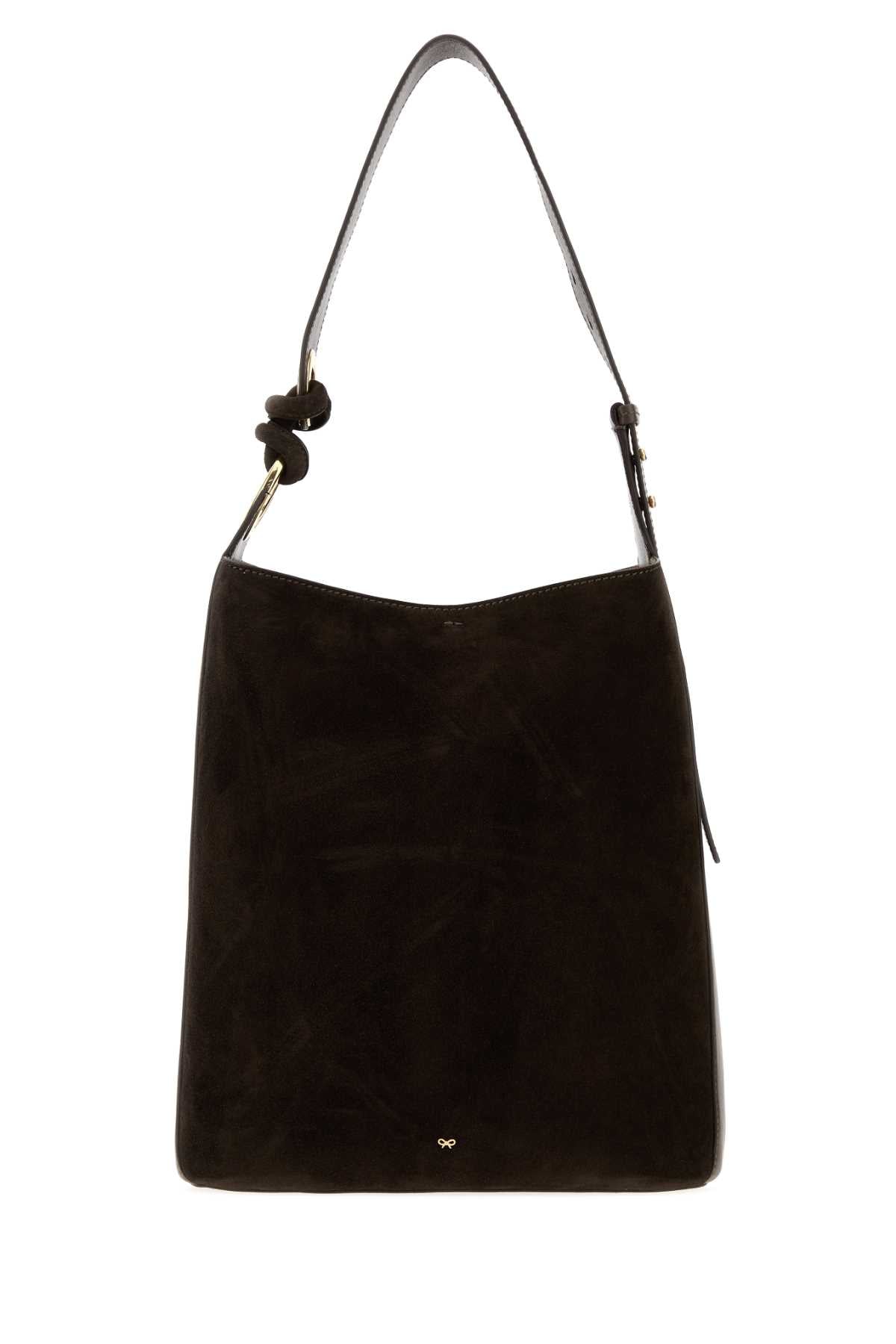 Anya Hindmarch Women Brown Suede Ringo Bucket Bag ANYA HINDMARCH