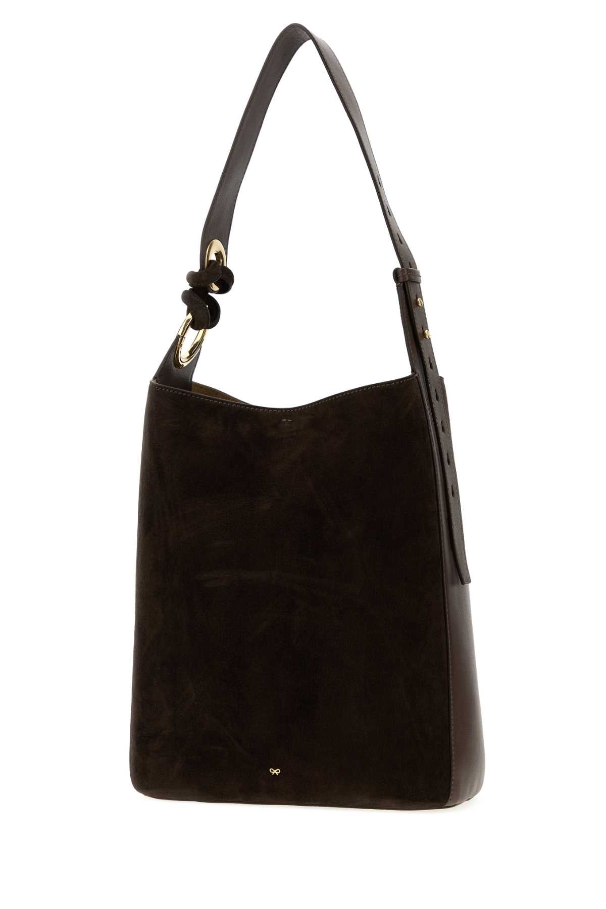 Anya Hindmarch Women Brown Suede Ringo Bucket Bag ANYA HINDMARCH