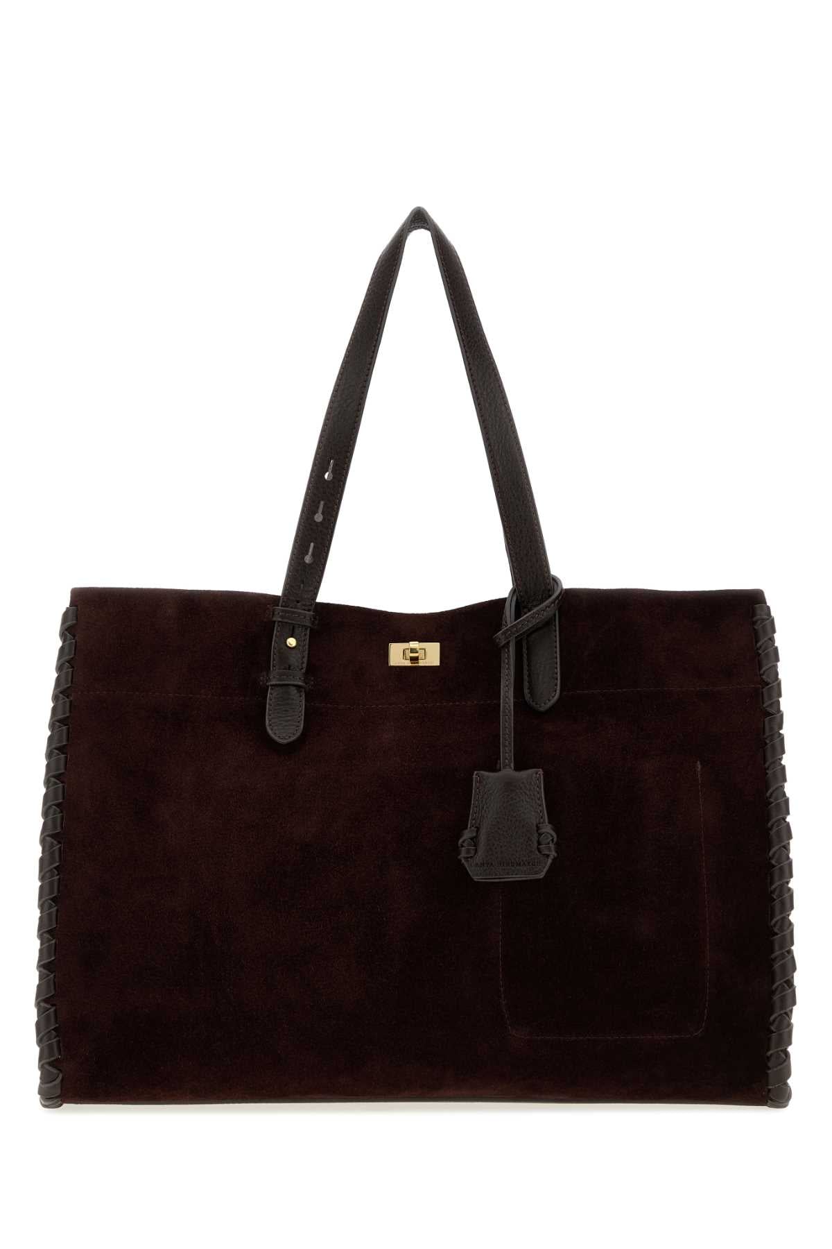 Anya Hindmarch Women Grape Suede Mortimer Shopping Bag ANYA HINDMARCH