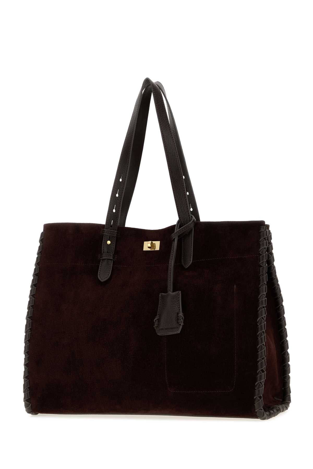 Anya Hindmarch Women Grape Suede Mortimer Shopping Bag ANYA HINDMARCH