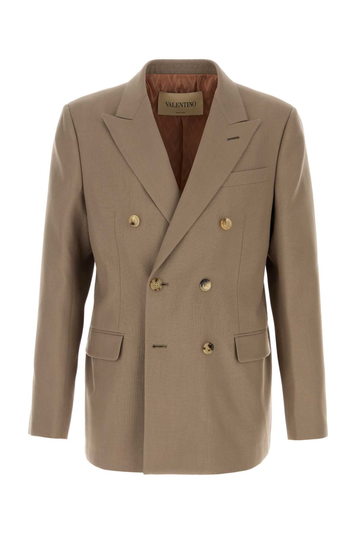 Valentino Garavani Men Cappuccino Wool Blazer VALENTINO GARAVANI
