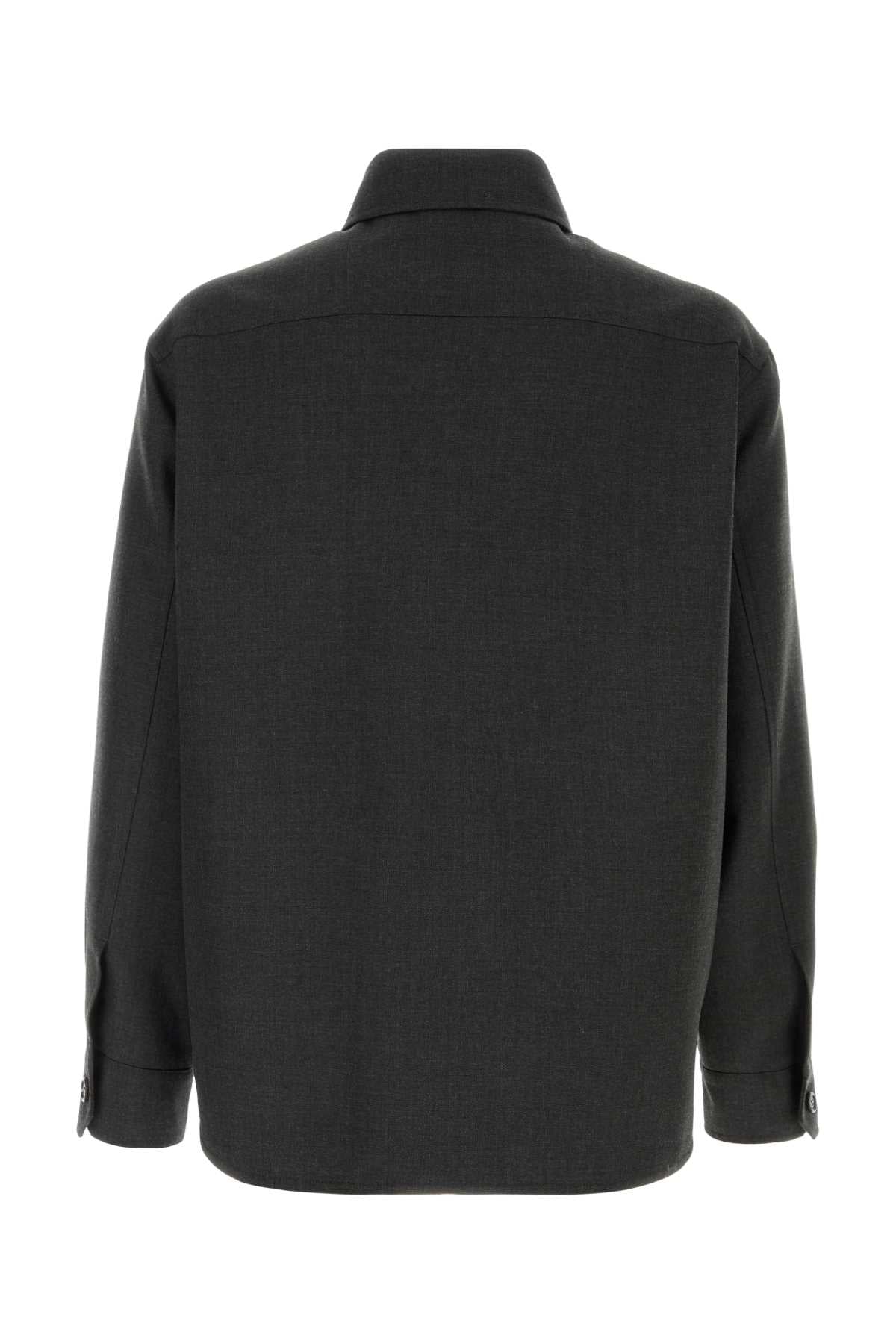 Valentino Garavani Men Graphite Gabardine Overshirt VALENTINO GARAVANI