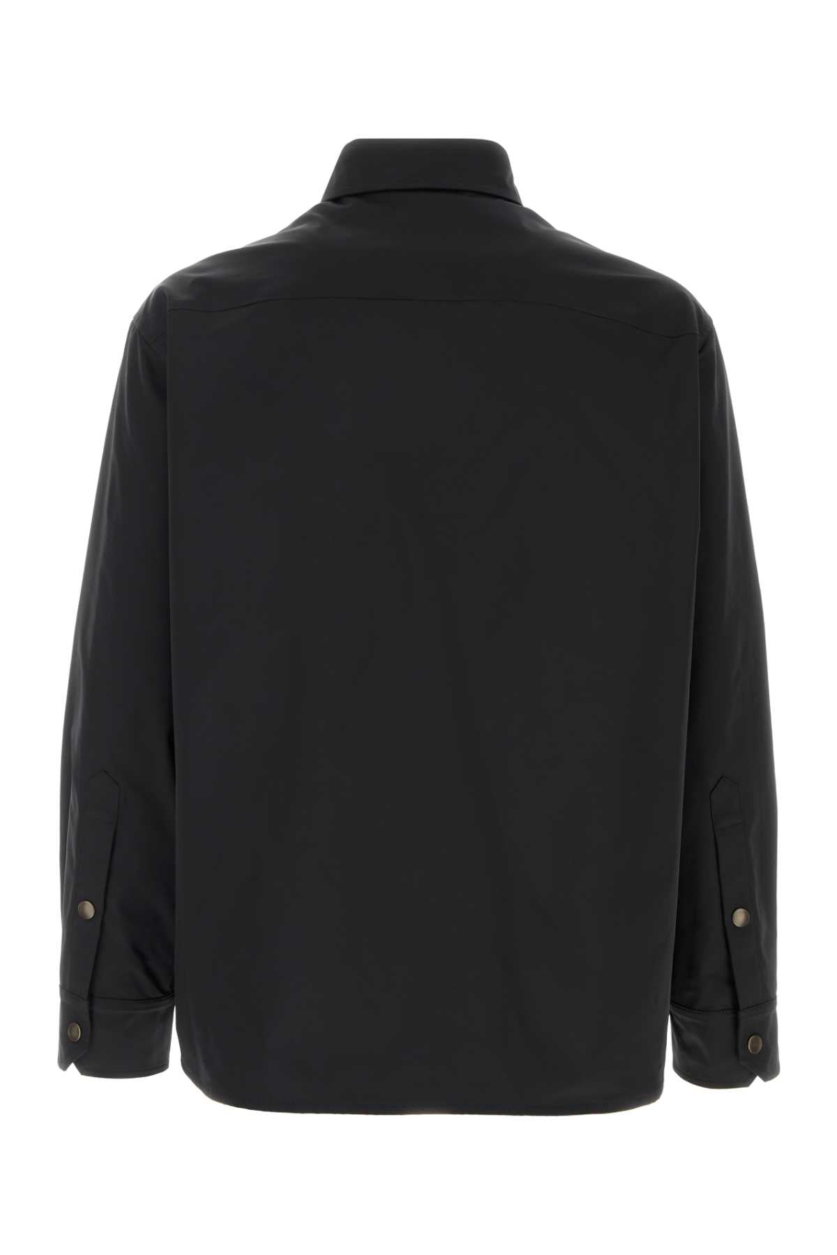 Valentino Garavani Men Black Stretch Polyester Shirt VALENTINO GARAVANI