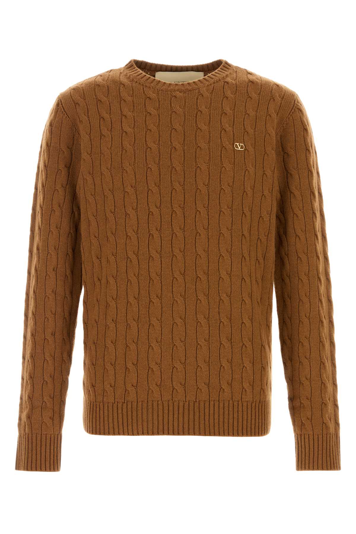 Valentino Garavani Men Camel Cashmere Sweater VALENTINO GARAVANI