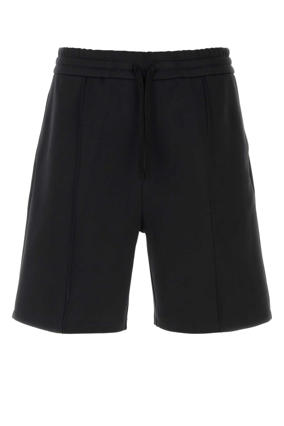 Valentino Garavani Men Black Jersey Bermuda Shorts VALENTINO GARAVANI