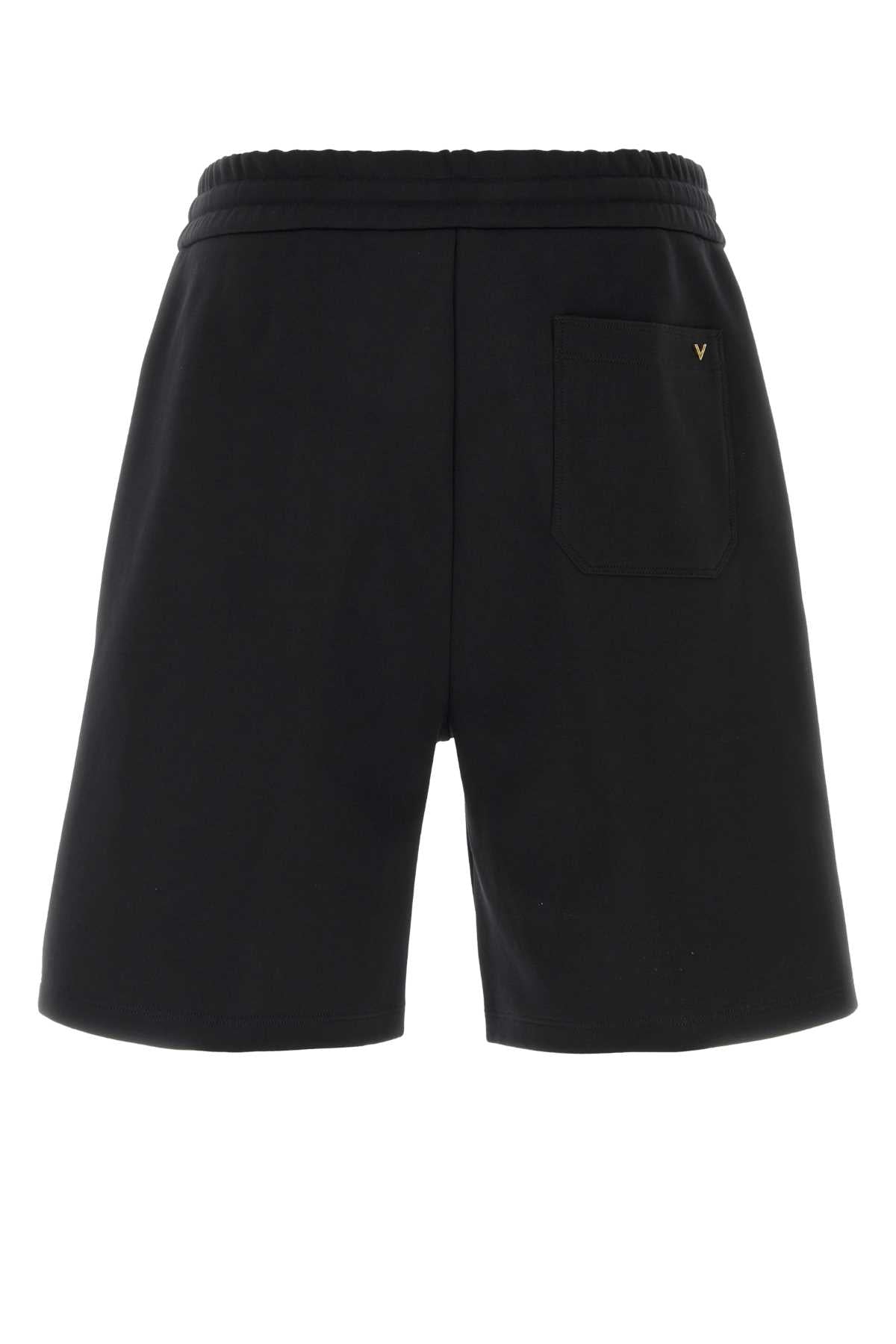 Valentino Garavani Men Black Jersey Bermuda Shorts VALENTINO GARAVANI