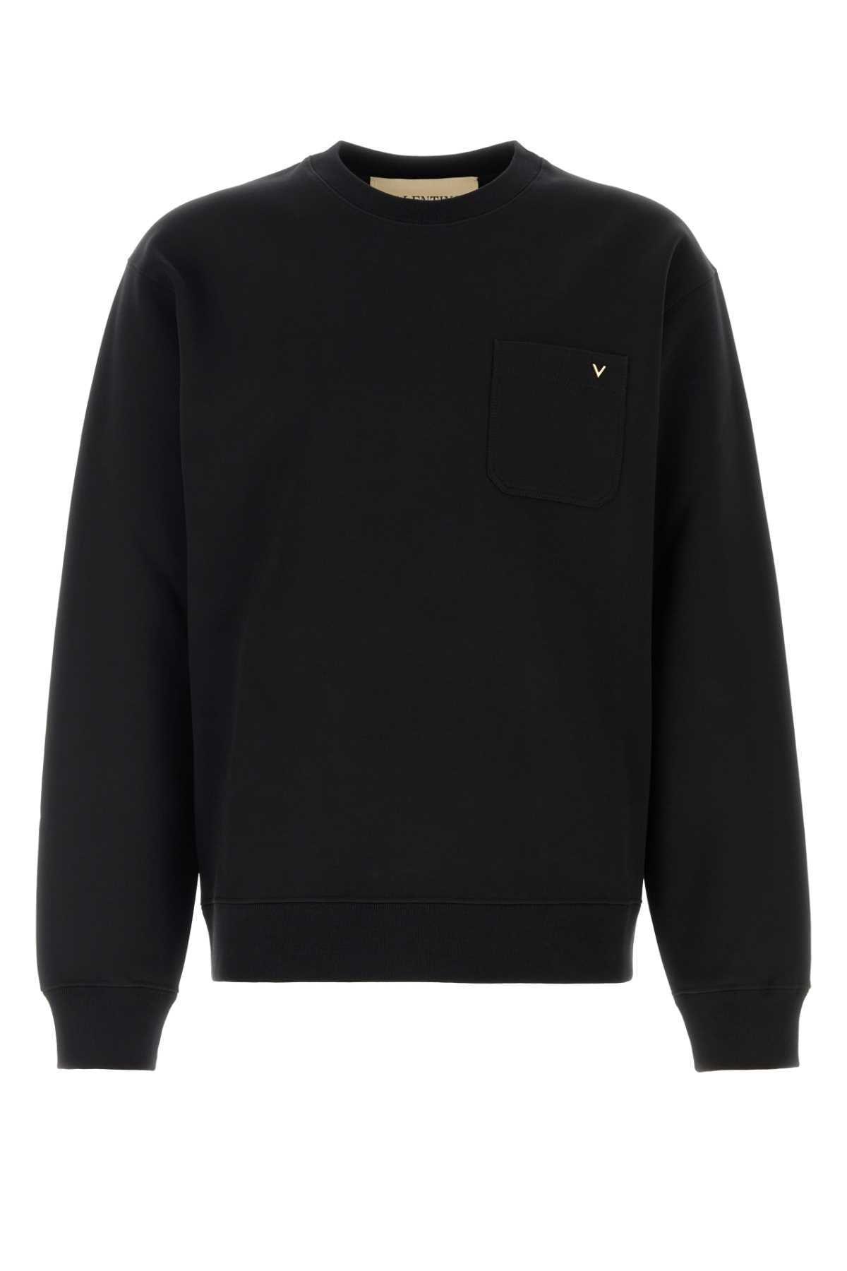 Valentino Garavani Men Black Cotton Sweatshirt VALENTINO GARAVANI