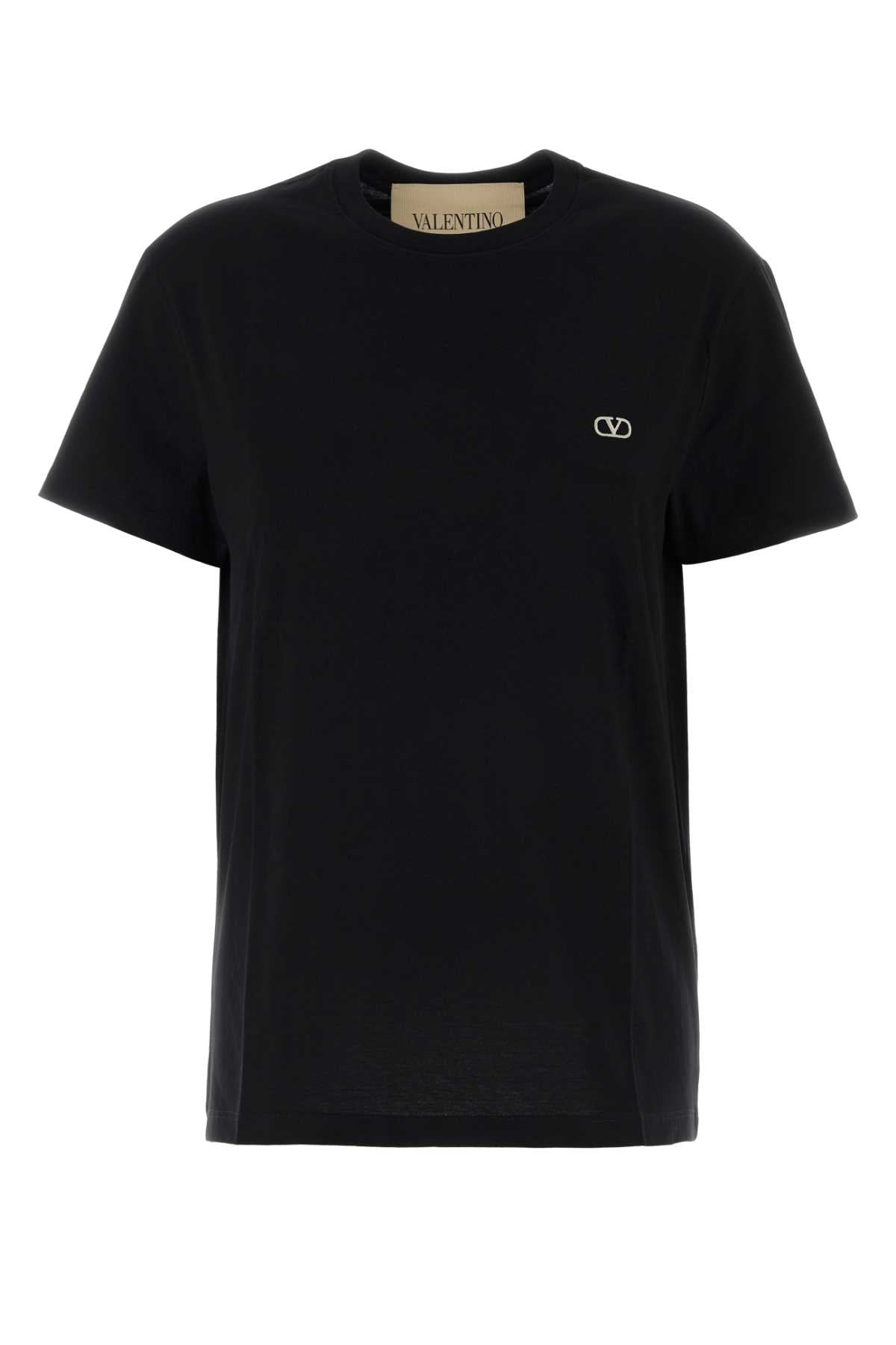 Valentino Garavani Women Black Cotton T-Shirt VALENTINO GARAVANI