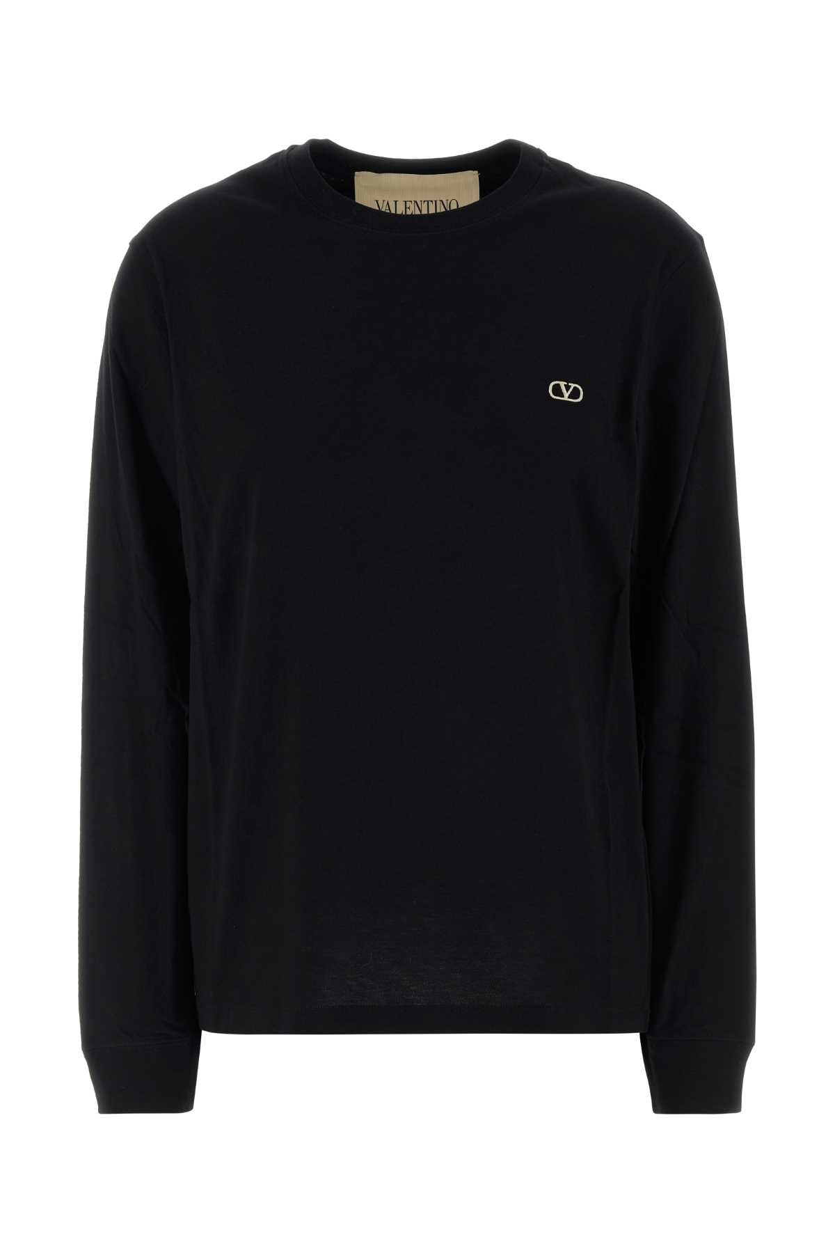 Valentino Garavani Women Black Cotton T-Shirt VALENTINO GARAVANI