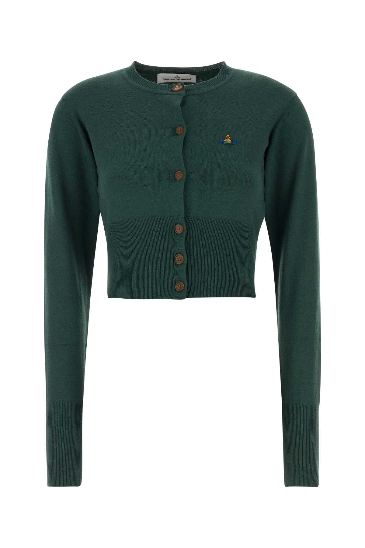 Vivienne Westwood Women Dark Green Cotton Blend Bea Cardigan VIVIENNE WESTWOOD