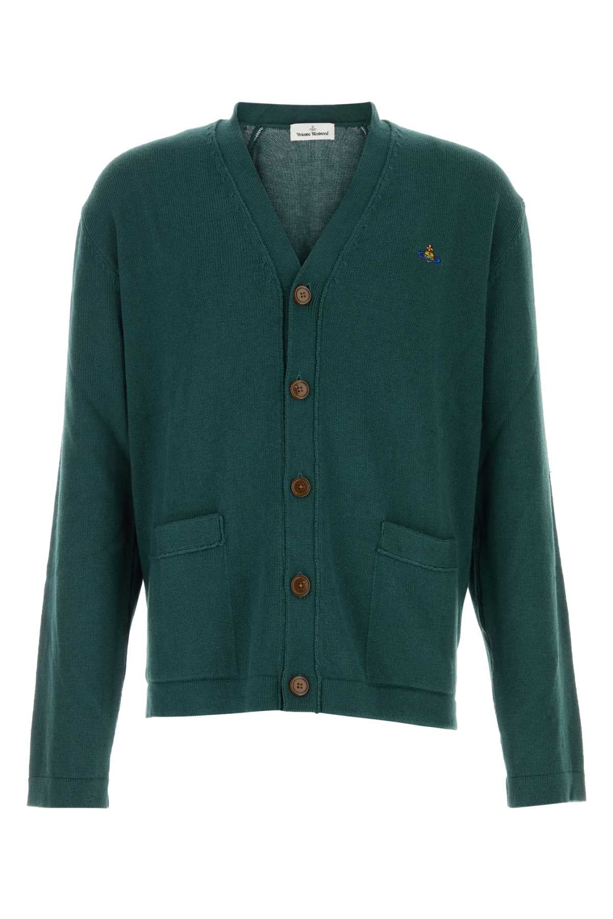 Vivienne Westwood Men Dark Green Cotton Blend Alex Cardigan VIVIENNE WESTWOOD
