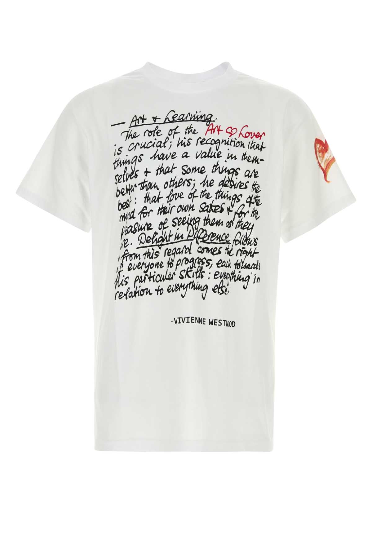 Vivienne Westwood Men White Cotton Art Heart T-Shirt VIVIENNE WESTWOOD