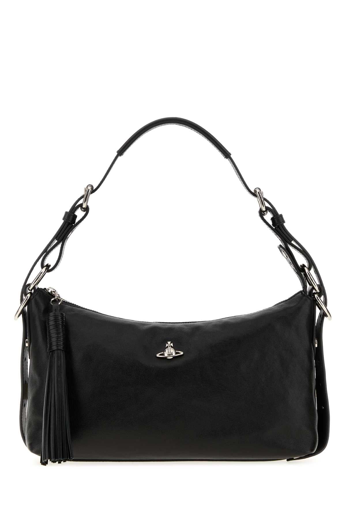 Vivienne Westwood Women Black Leather Emma Shoulder Bag VIVIENNE WESTWOOD