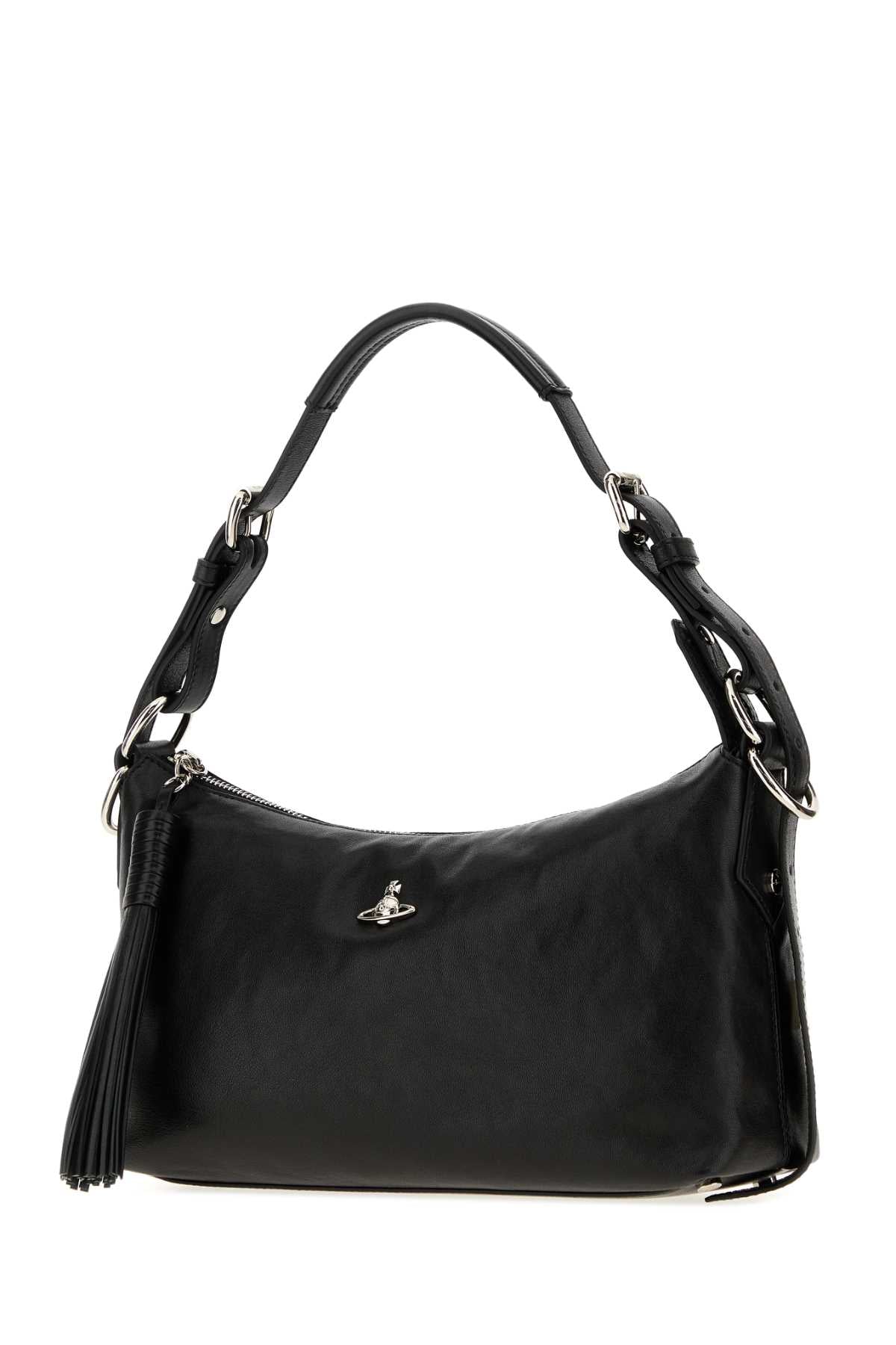 Vivienne Westwood Women Black Leather Emma Shoulder Bag VIVIENNE WESTWOOD