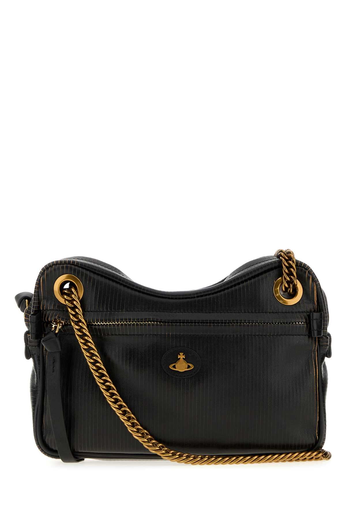 Vivienne Westwood Women Black Leather Medium Dolce Shoulder Bag VIVIENNE WESTWOOD