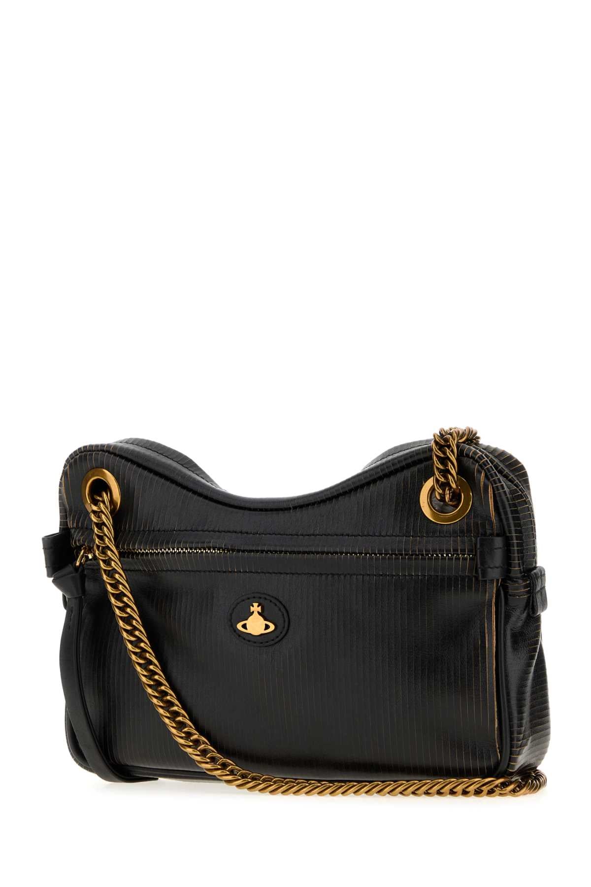 Vivienne Westwood Women Black Leather Medium Dolce Shoulder Bag VIVIENNE WESTWOOD