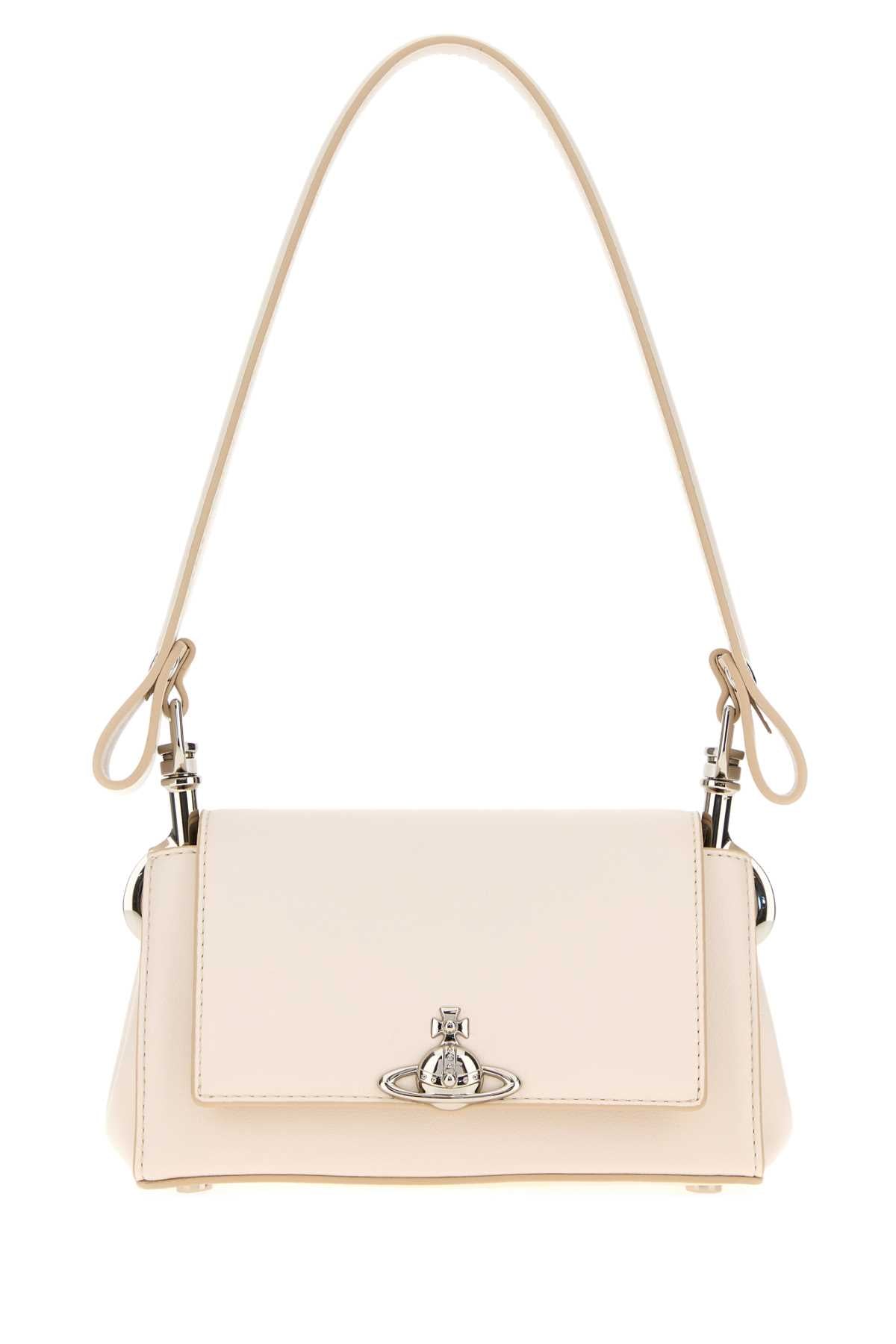 Vivienne Westwood Women Ivory Synthetic Leather Small Hazel Shoulder Bag VIVIENNE WESTWOOD