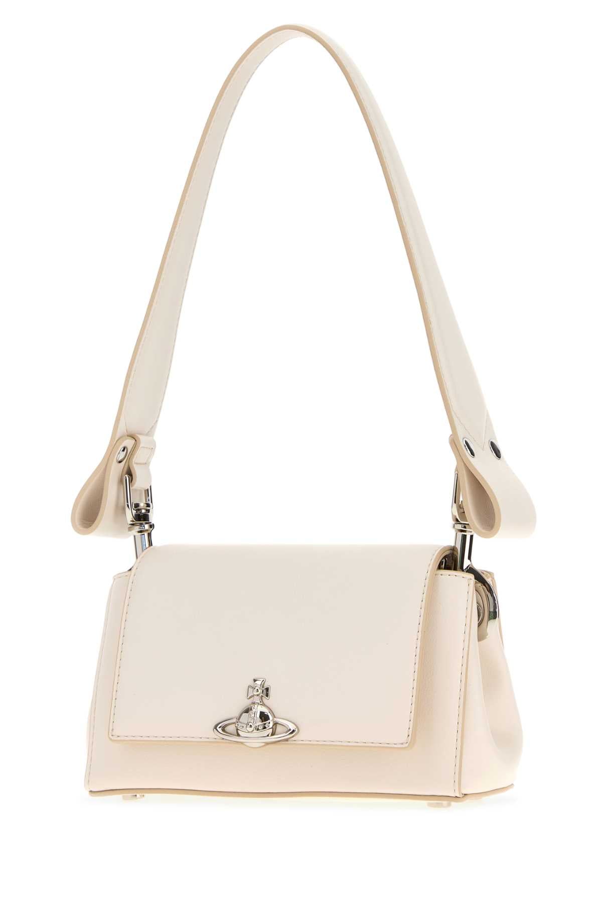 Vivienne Westwood Women Ivory Synthetic Leather Small Hazel Shoulder Bag VIVIENNE WESTWOOD