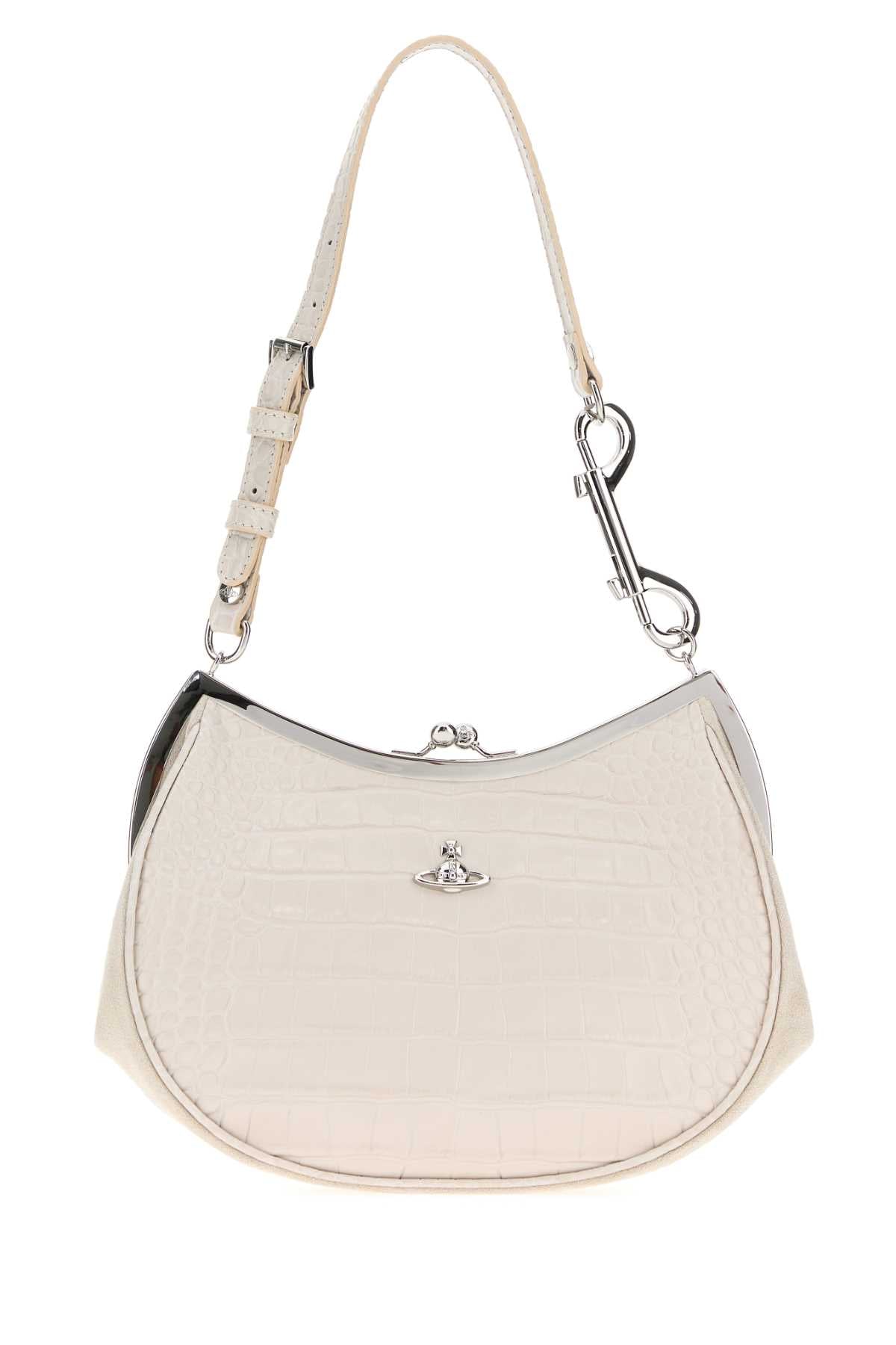 Vivienne Westwood Women Ivory Leather Charm Frame Purse Shoulder Bag VIVIENNE WESTWOOD
