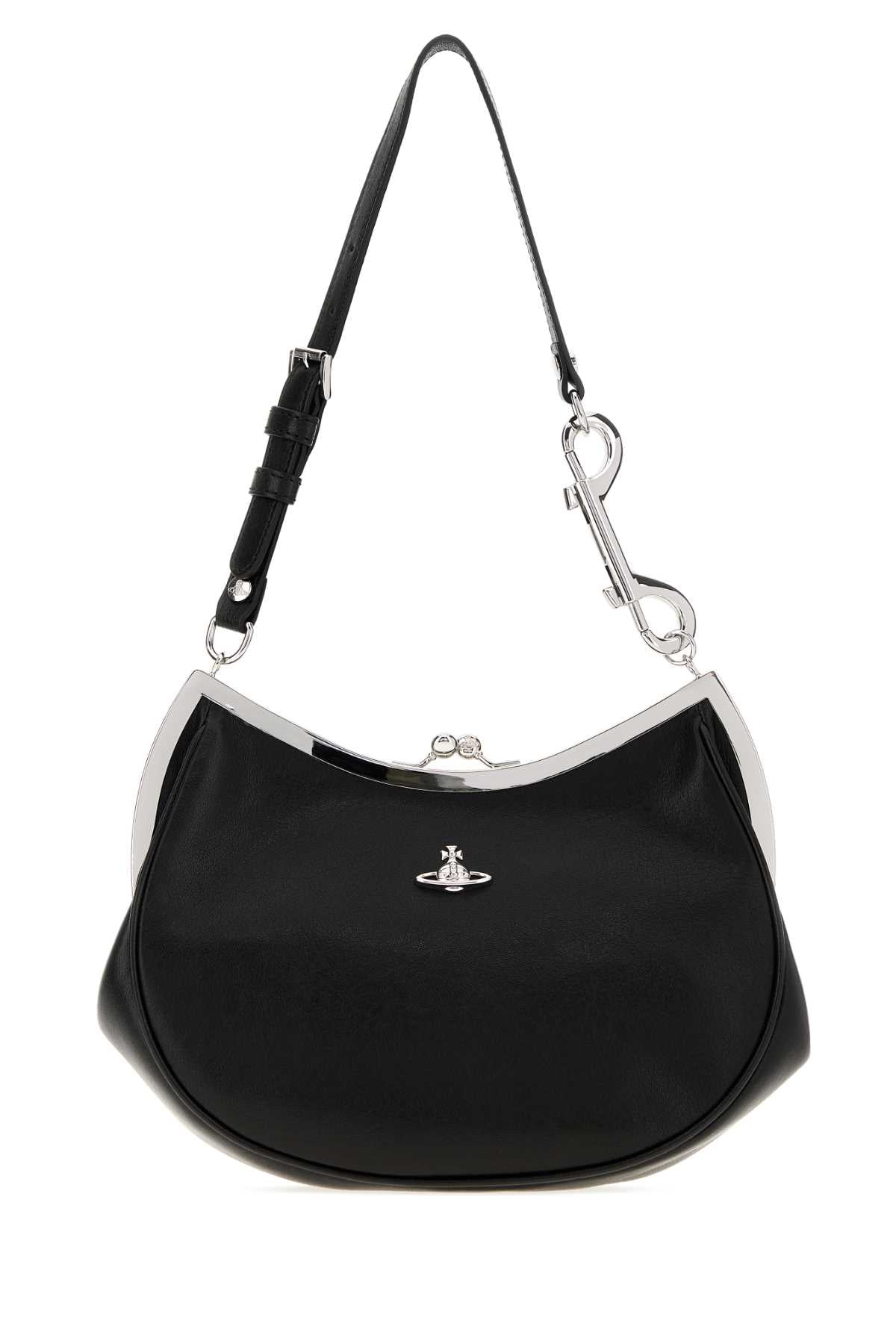 Vivienne Westwood Women Black Leather Charm Frame Purse Shoulder Bag VIVIENNE WESTWOOD