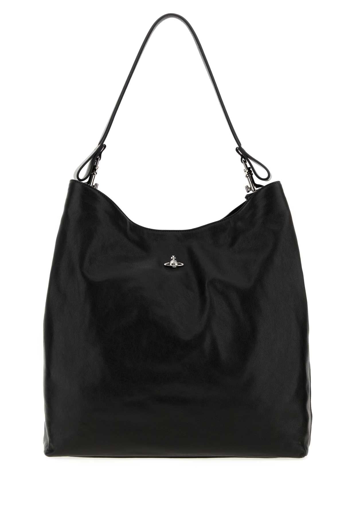 Vivienne Westwood Women Black Leather Large Lottie Shopping Bag VIVIENNE WESTWOOD