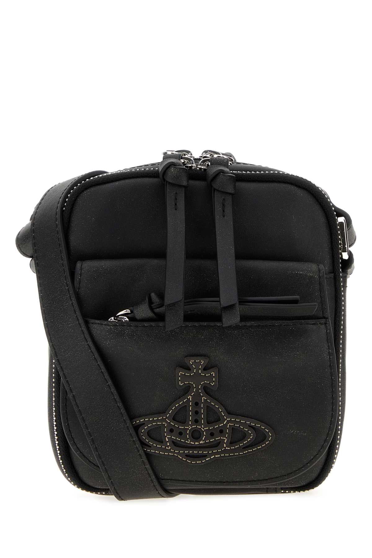 Vivienne Westwood Women Black Leather Small Eton Crossbody Bag VIVIENNE WESTWOOD