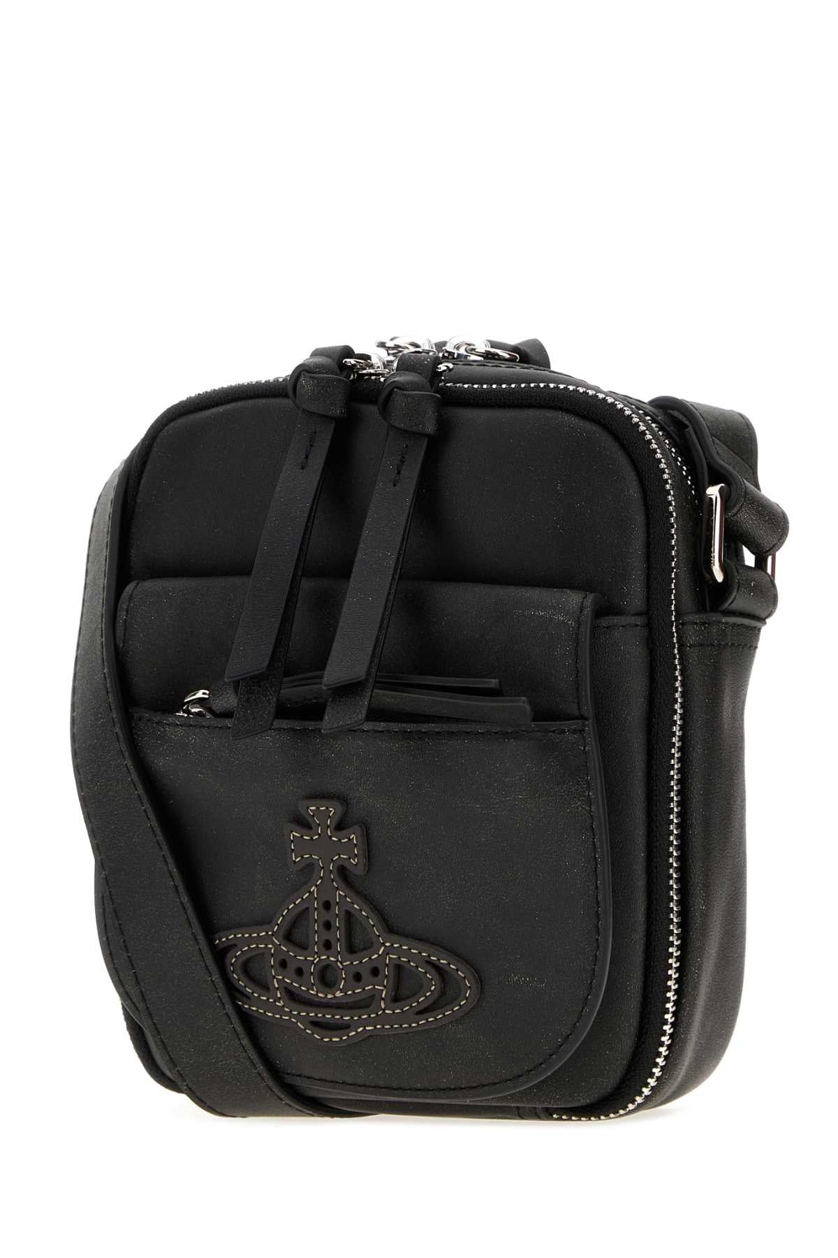 Vivienne Westwood Women Black Leather Small Eton Crossbody Bag VIVIENNE WESTWOOD