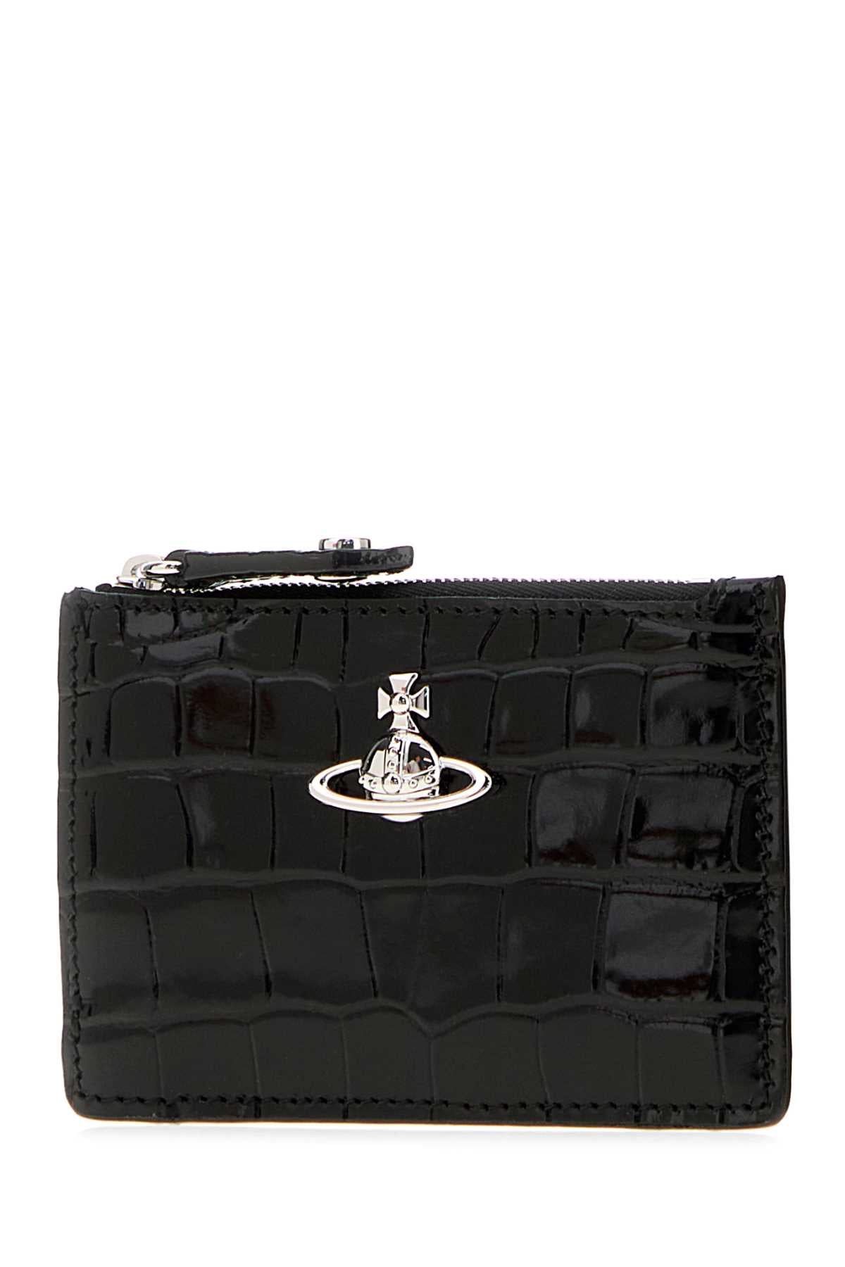 Vivienne Westwood Women Black Leather Coin Purse VIVIENNE WESTWOOD