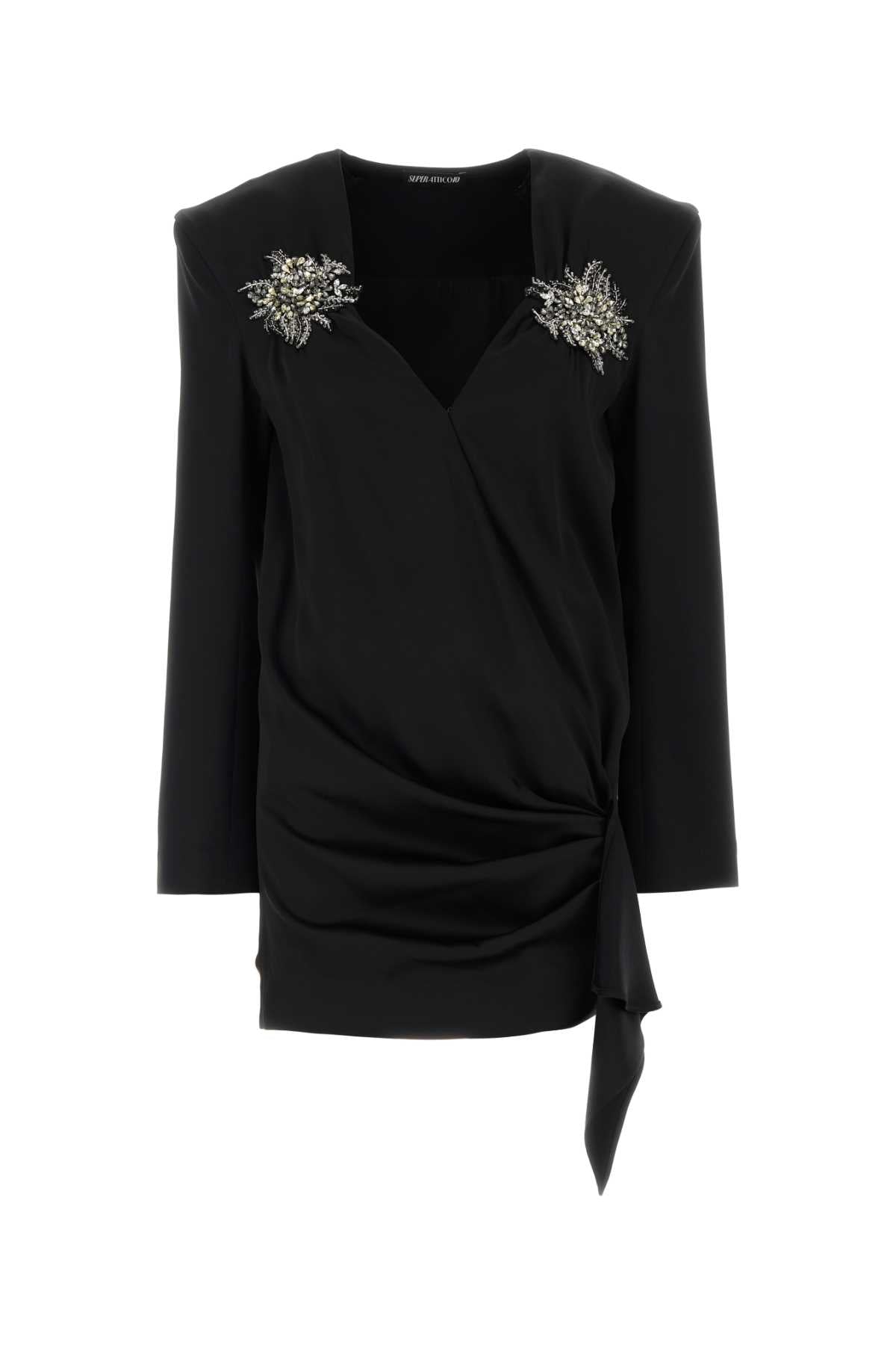 The Attico Women Black Satin Mini Dress THE ATTICO