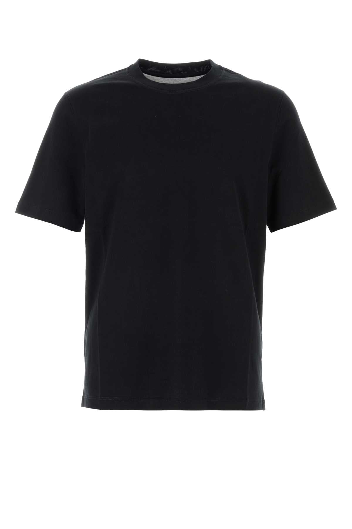 Brunello Cucinelli Men Black Cotton T-Shirt BRUNELLO CUCINELLI
