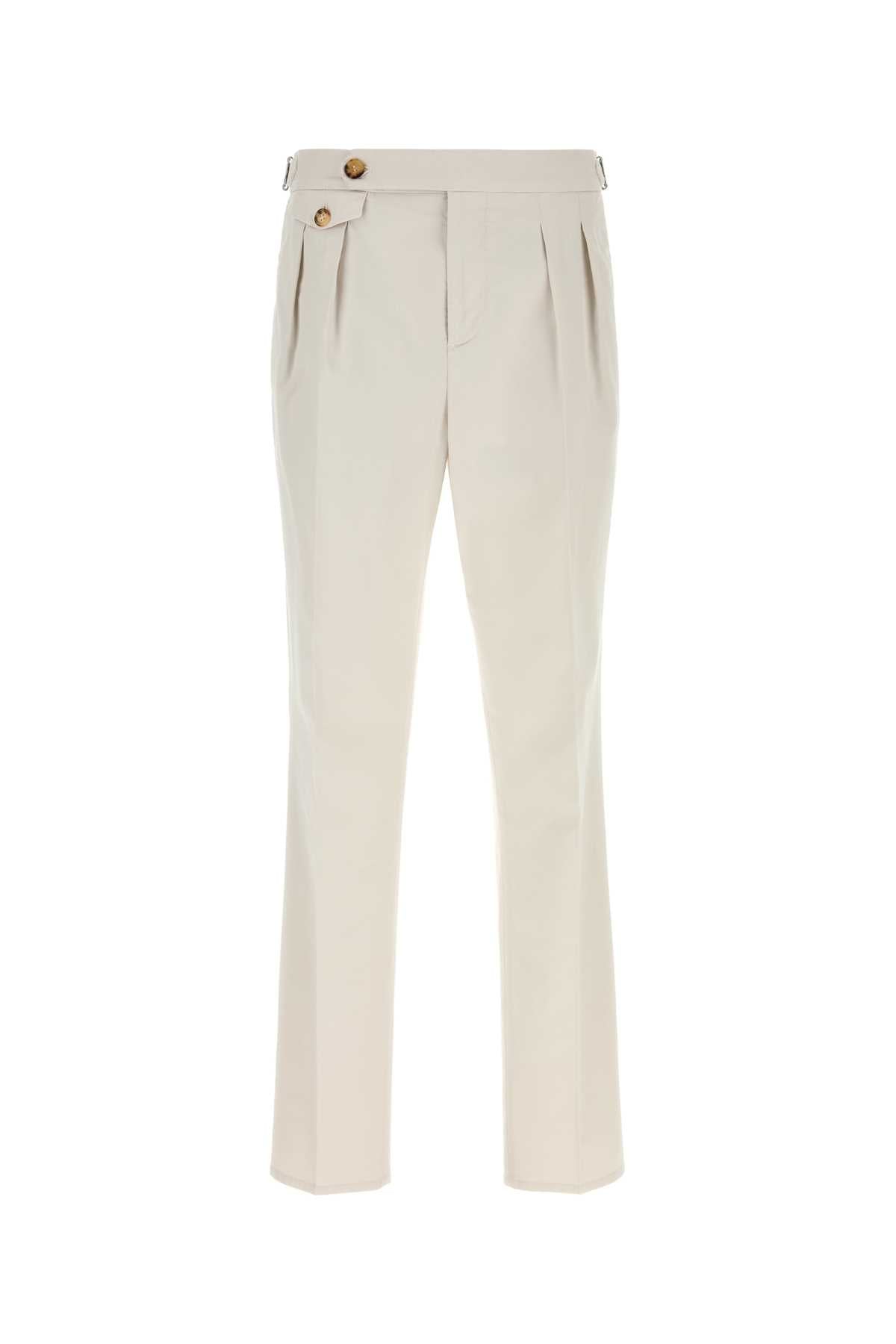 Brunello Cucinelli Men Chalk Stretch Cotton Pant BRUNELLO CUCINELLI