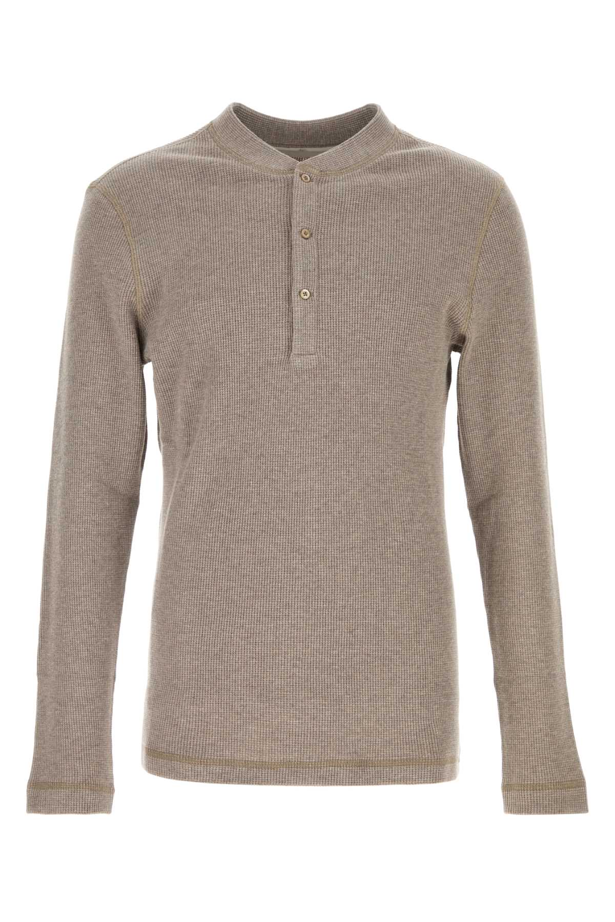 Brunello Cucinelli Men Dove Grey Cotton Blend T-Shirt BRUNELLO CUCINELLI