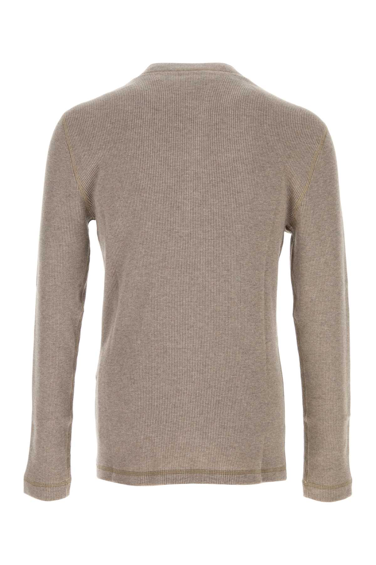 Brunello Cucinelli Men Dove Grey Cotton Blend T-Shirt BRUNELLO CUCINELLI