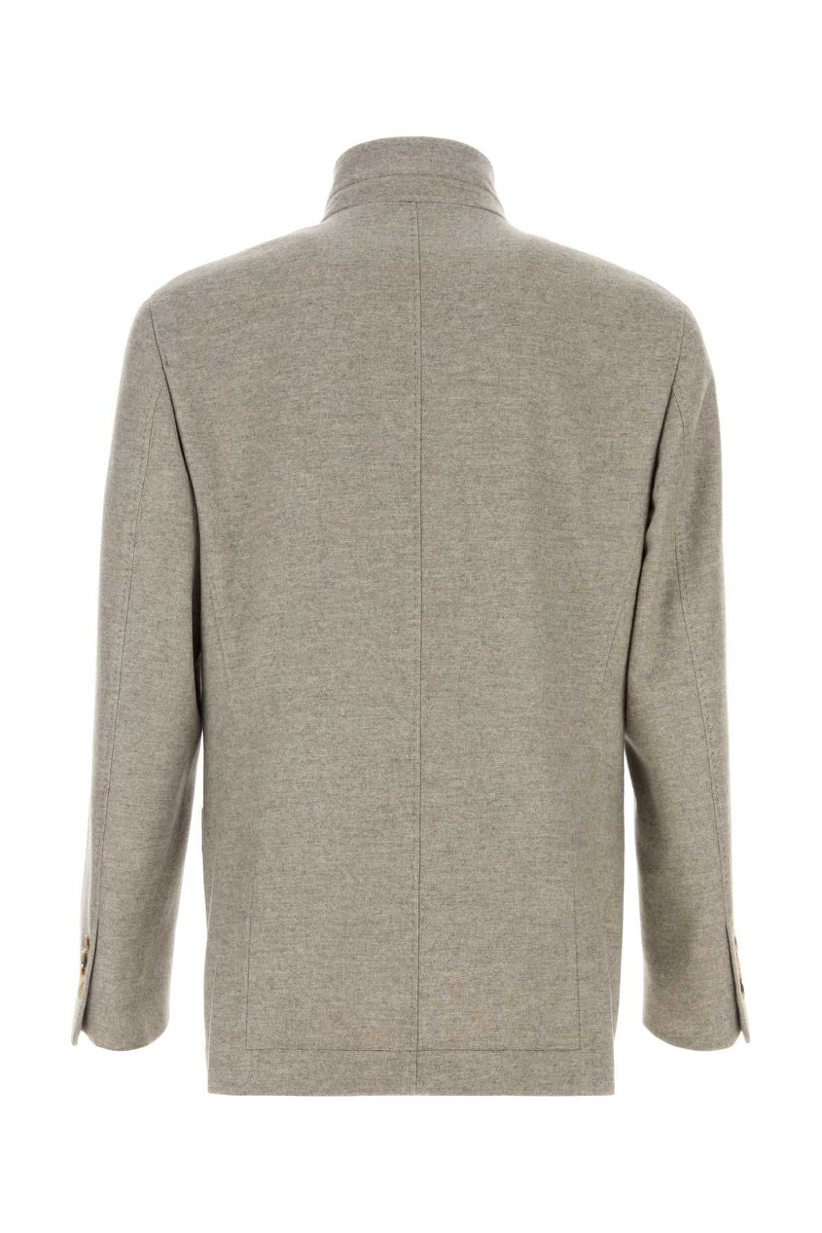 Brunello Cucinelli Men Dove Grey Cashmere Blazer BRUNELLO CUCINELLI