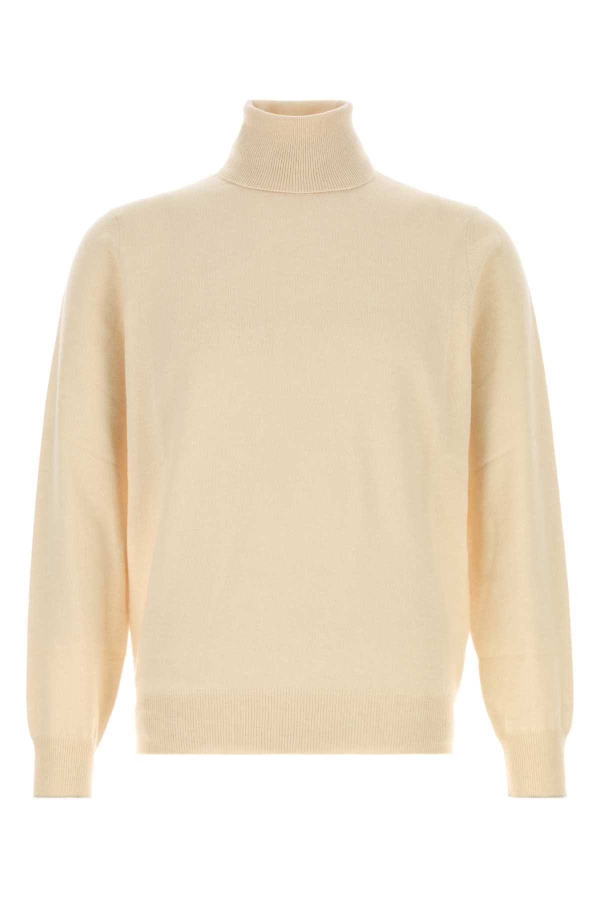 Brunello Cucinelli Men Sand Cashmere Sweater BRUNELLO CUCINELLI