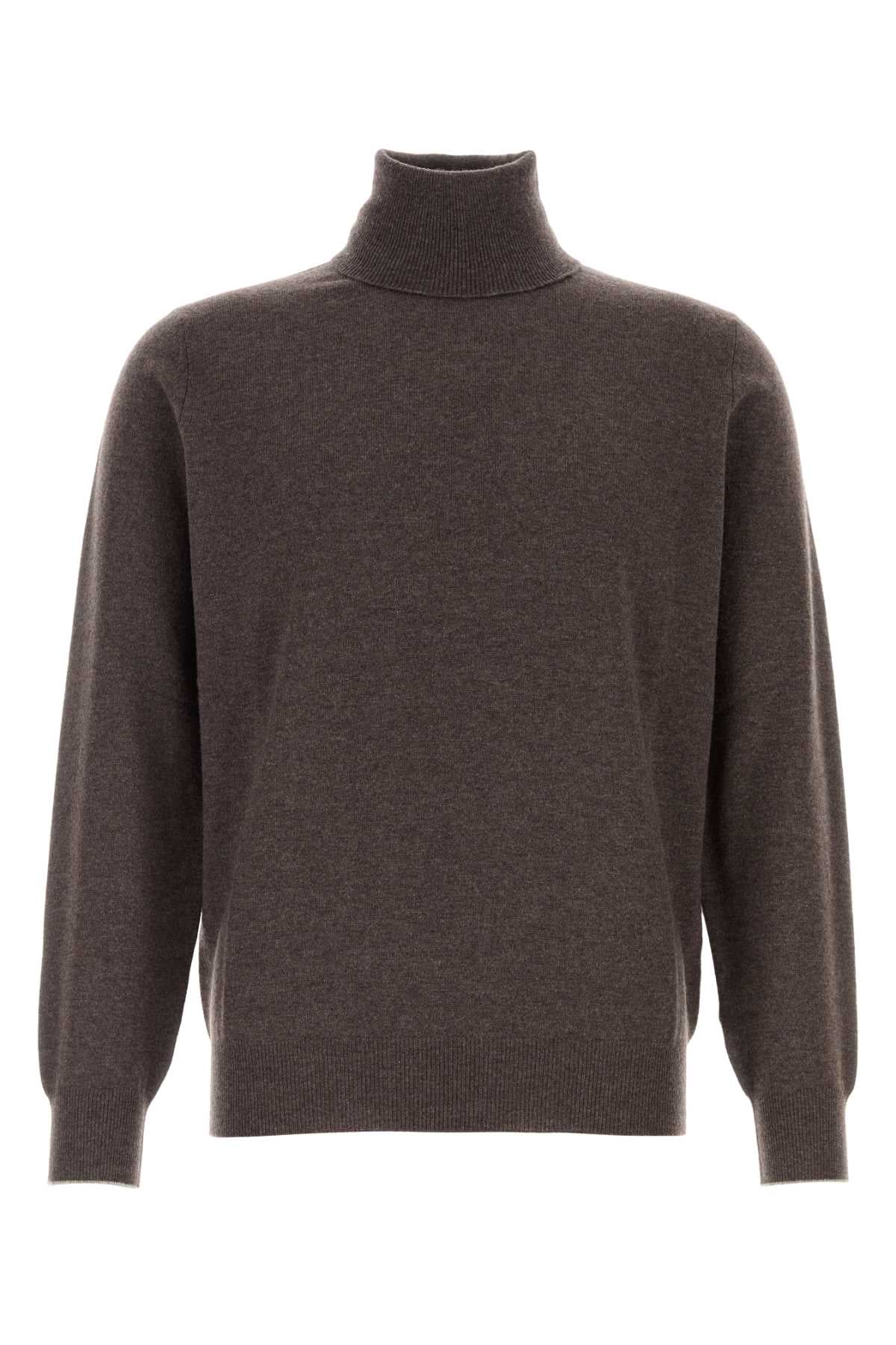 Brunello Cucinelli Men Brown Cashmere Sweater BRUNELLO CUCINELLI