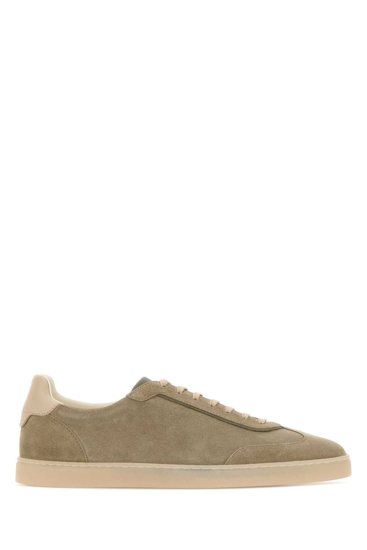 Brunello Cucinelli Men Dove Grey Suede Sneakers BRUNELLO CUCINELLI