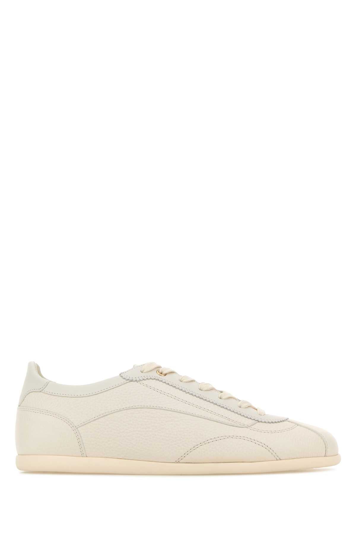 Brunello Cucinelli Men Ivory Leather Sneakers BRUNELLO CUCINELLI